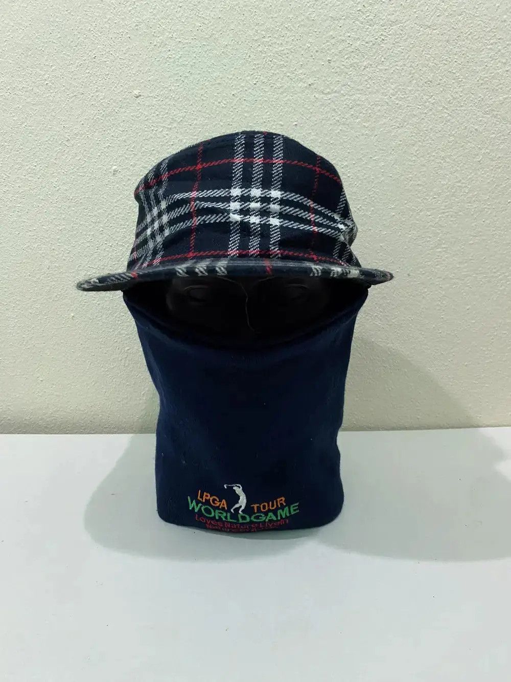 Japanese Brand × Vintage Vintage LPGA Tour Balaclava Plaid Tartan Hat Size ONE SIZE - 2 Thumbnail