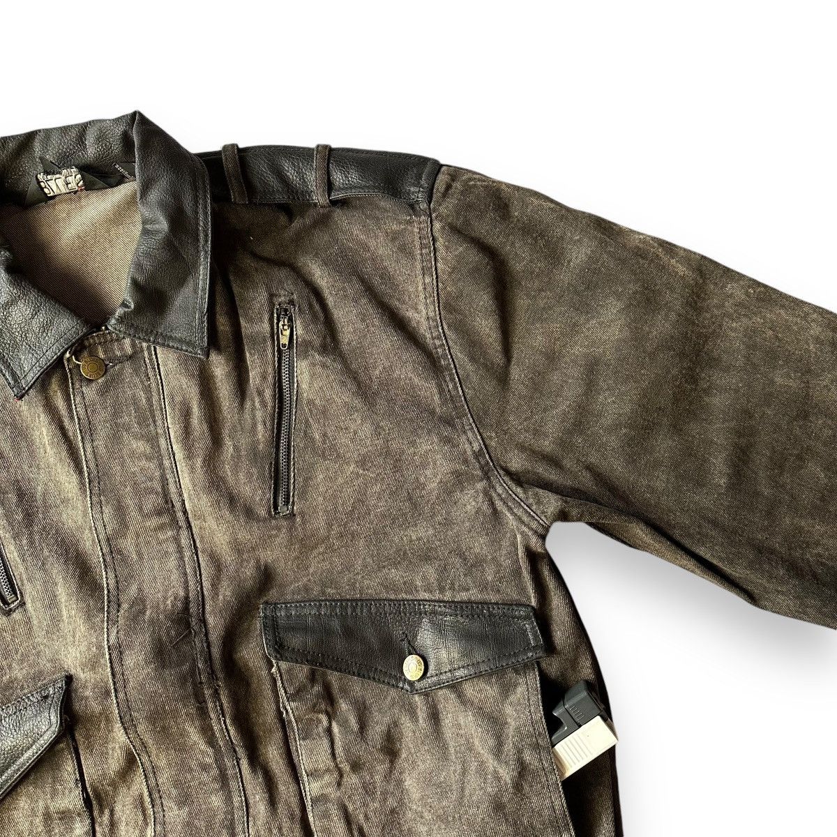 If Six Was Nine 🇯🇵 VINTAGE US BLUES DENIM + LEATHER BOMBER JACKET Size US L / EU 52-54 / 3 - 5 Thumbnail
