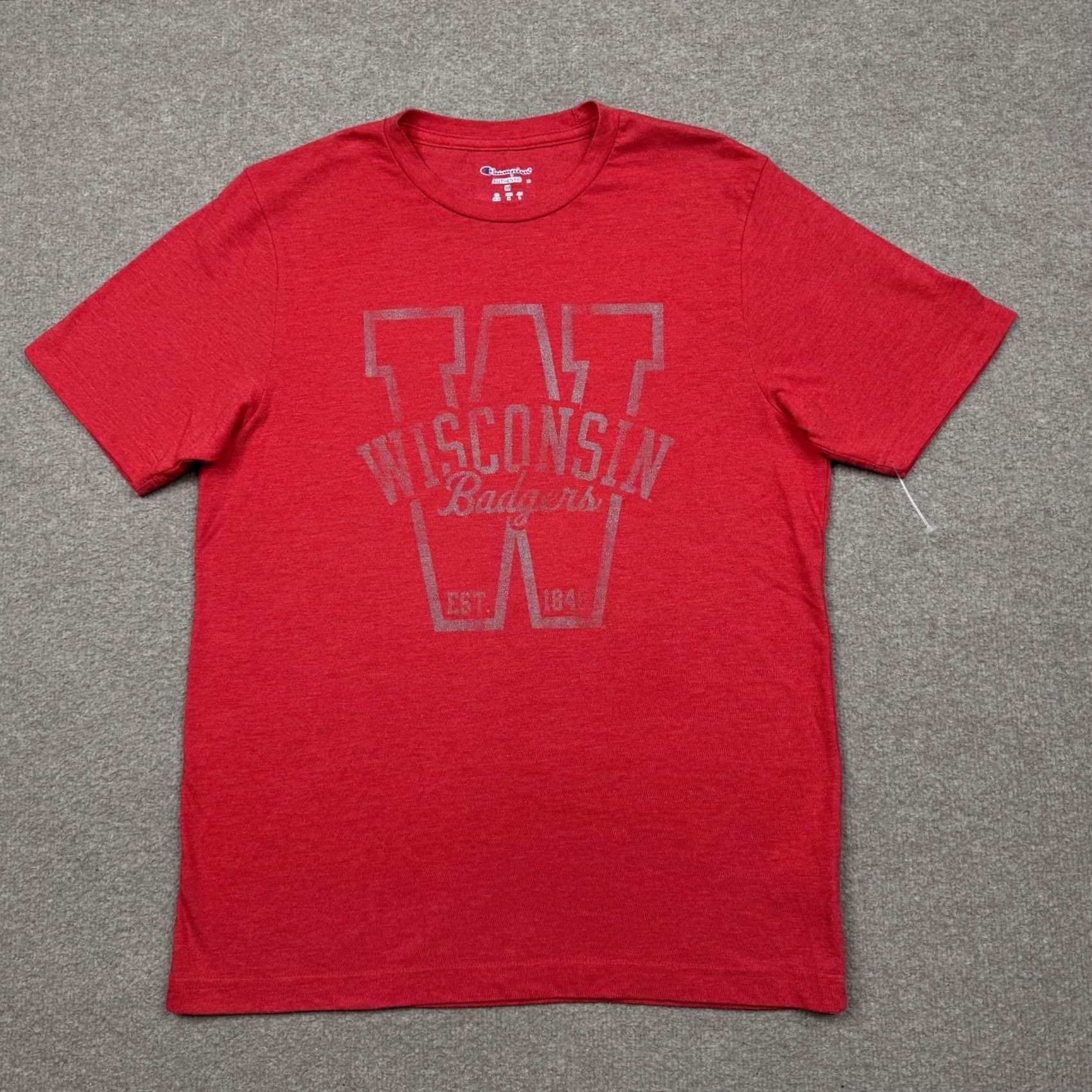 Champion Champion Wisconsin Badgers Mens Shirt Red Medium Short Sleeve Football NCAA Size US M / EU 48-50 / 2 - 2 Thumbnail