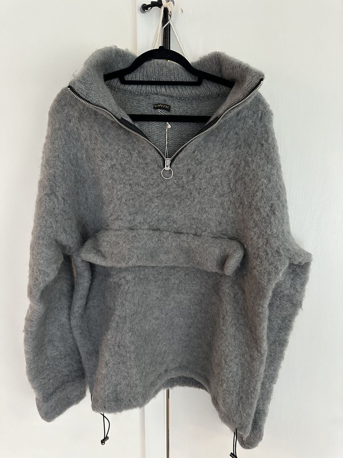 Pre-owned Kapital 5g Mohair Half Zip Anorak In Grey