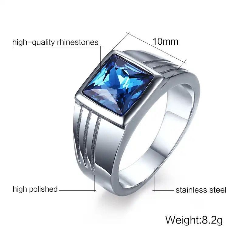 Other Blue CZ Zircon Ring Size ONE SIZE - 2 Thumbnail