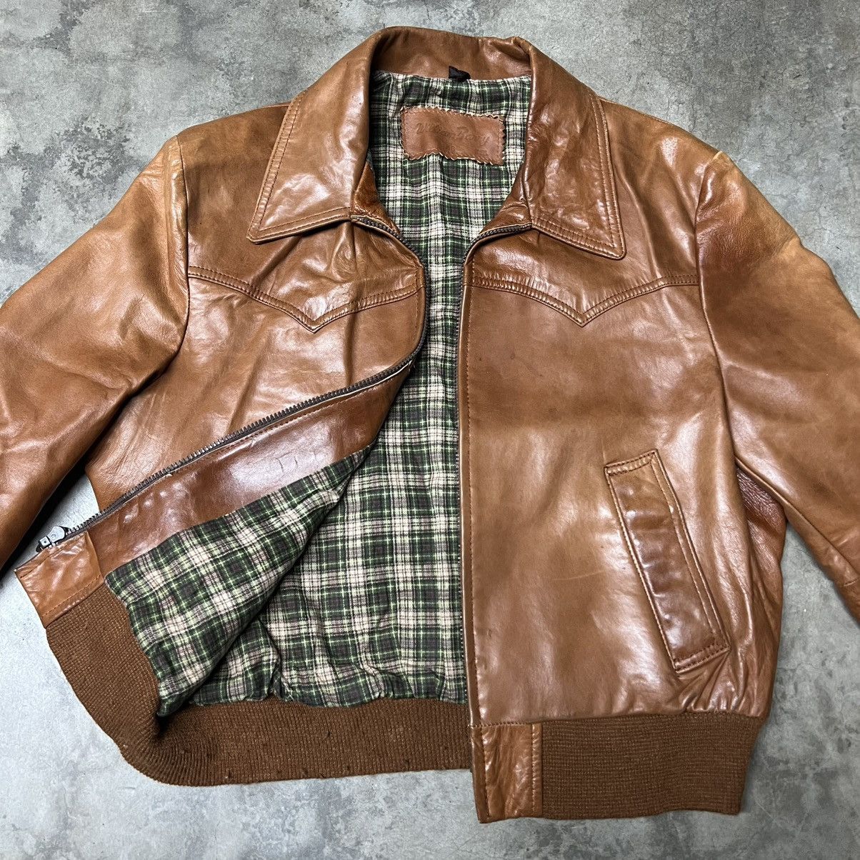 Vintage Vintage 70’s William Barry 🇺🇸 Light-Brown Leather Jacket Size US M / EU 48-50 / 2 - 2 Thumbnail