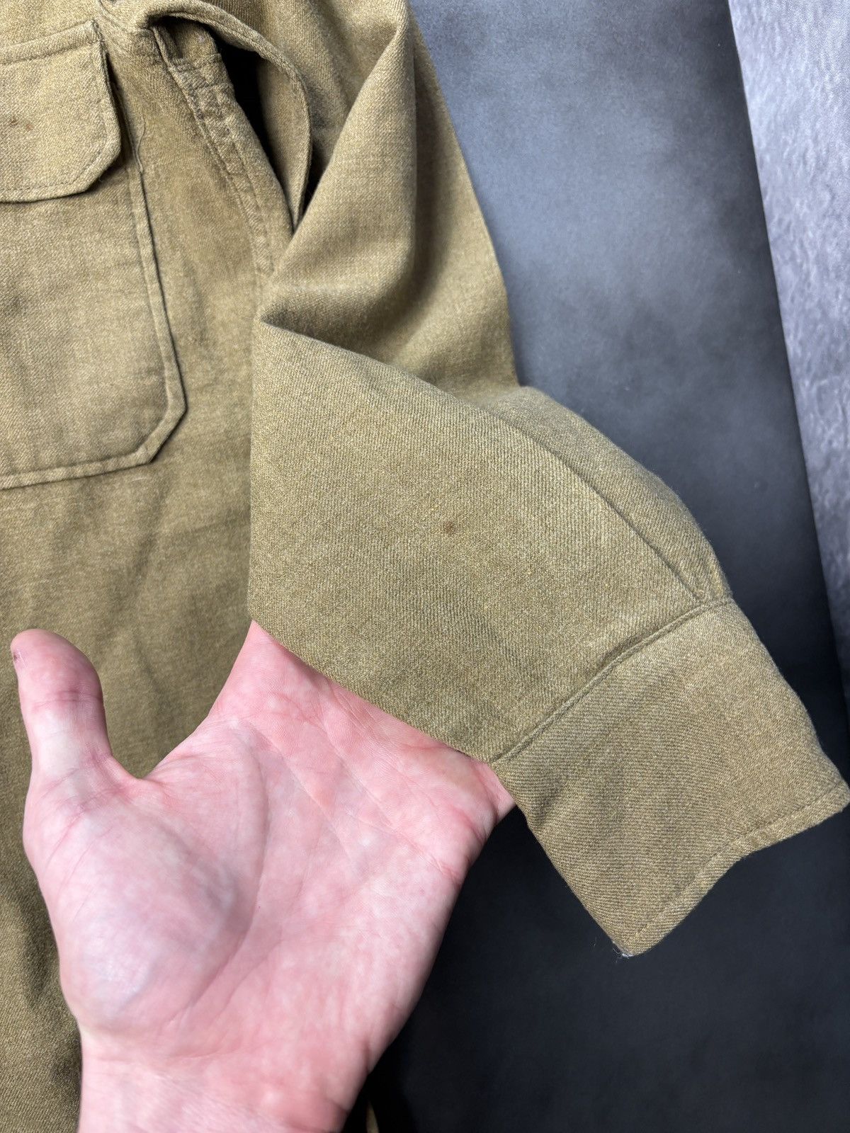 Vintage True Vintage Wool Overshirt Military Button-Up Longsleeve S Size US S / EU 44-46 / 1 - 11 Thumbnail