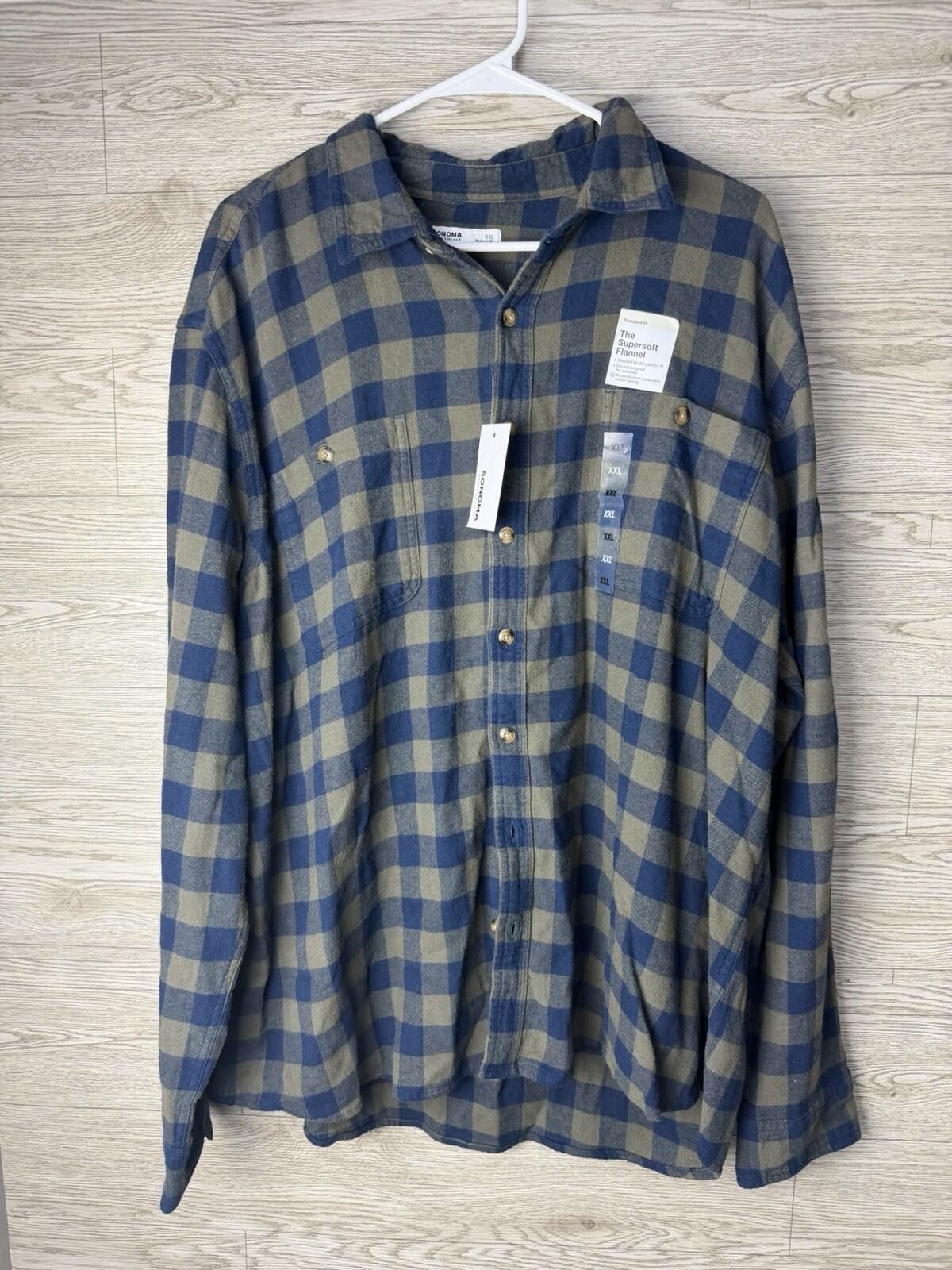 Sonoma 8 Sonoma Men’s Flannel Shirt Lot 2XL Plaid Button Up Size US XXL / EU 58 / 5 - 2 Thumbnail