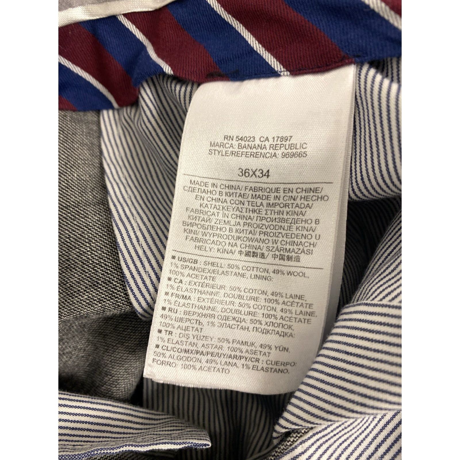 Banana Republic Banana Republic Dress Pants Mens 34 Regular Gray Cotton Wool Solid Straight Front Zip Button Pockets Classic City College 90s (if applicable) Mens Size US 34 / EU 50 - 8 Thumbnail