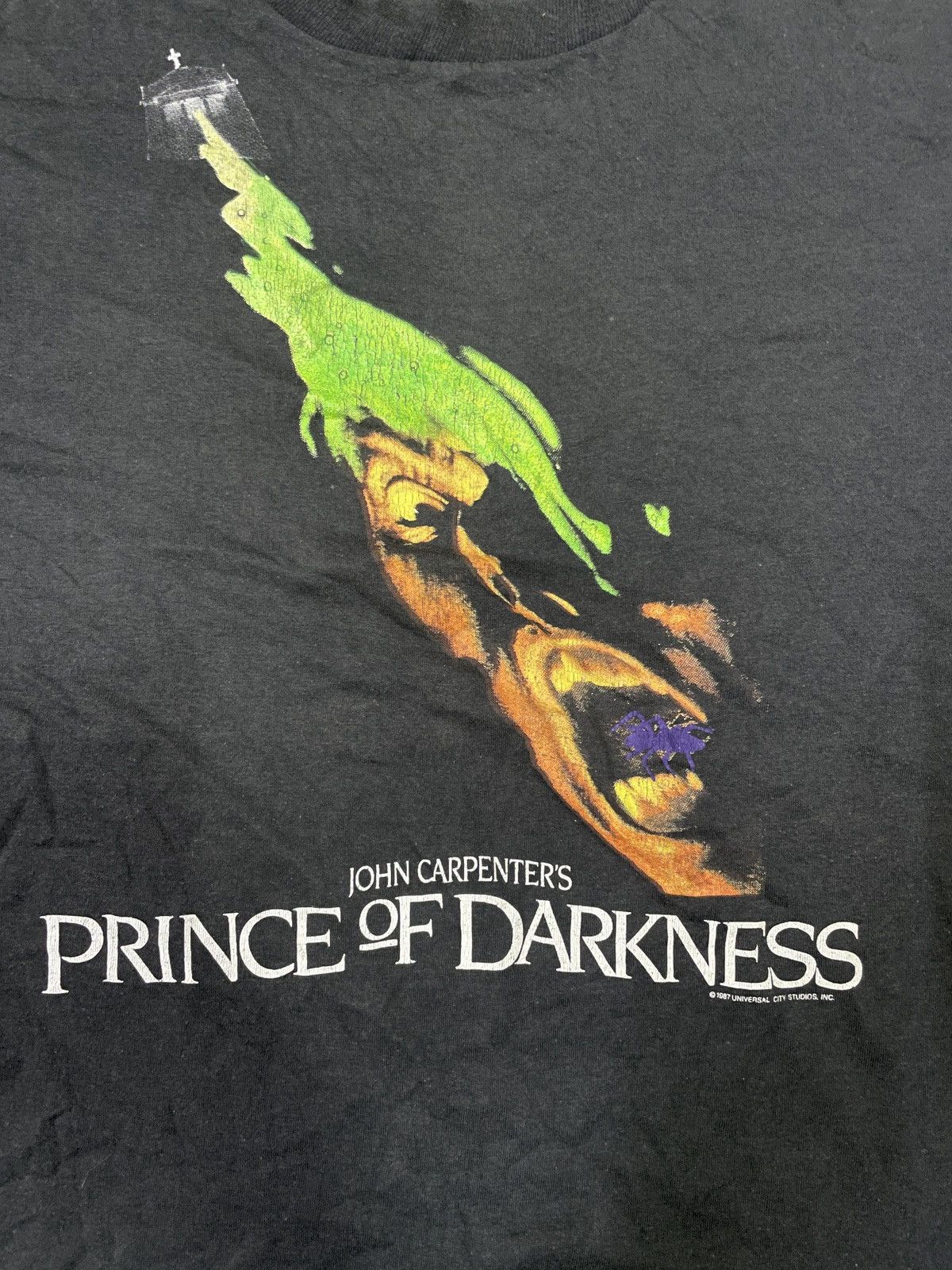 Vintage RARE Vintage 80s Prince of Darkness “JOHN CARPENTERS” Tshirt Size US XL / EU 56 / 4 - 2 Thumbnail