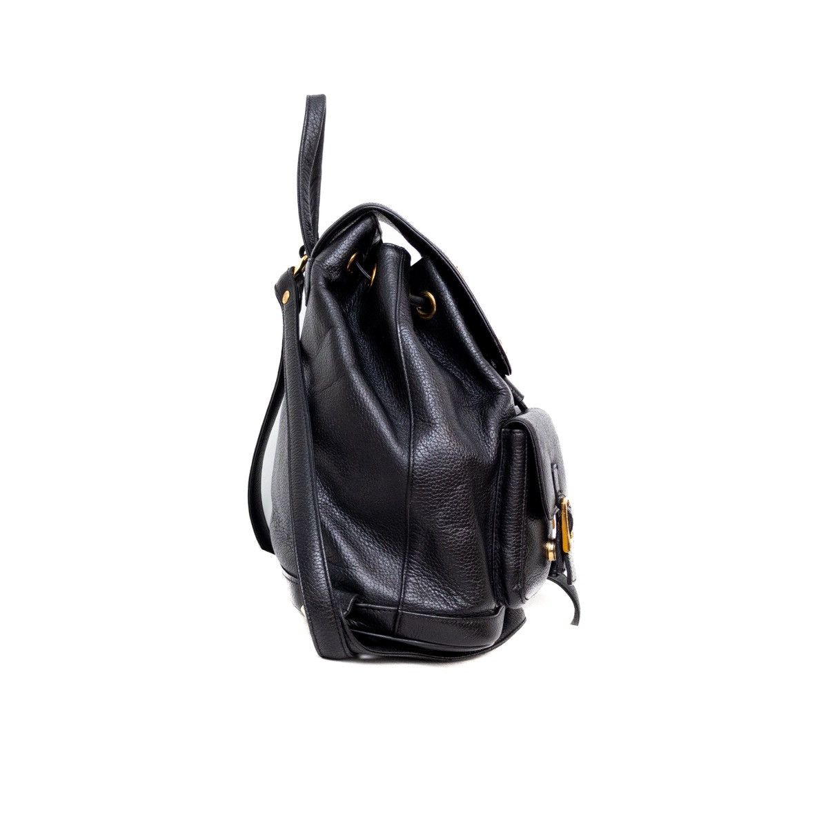 MCM × Vintage Vintage Authentic MCM Black Leather Backpack Germany Medium Size ONE SIZE - 4 Thumbnail