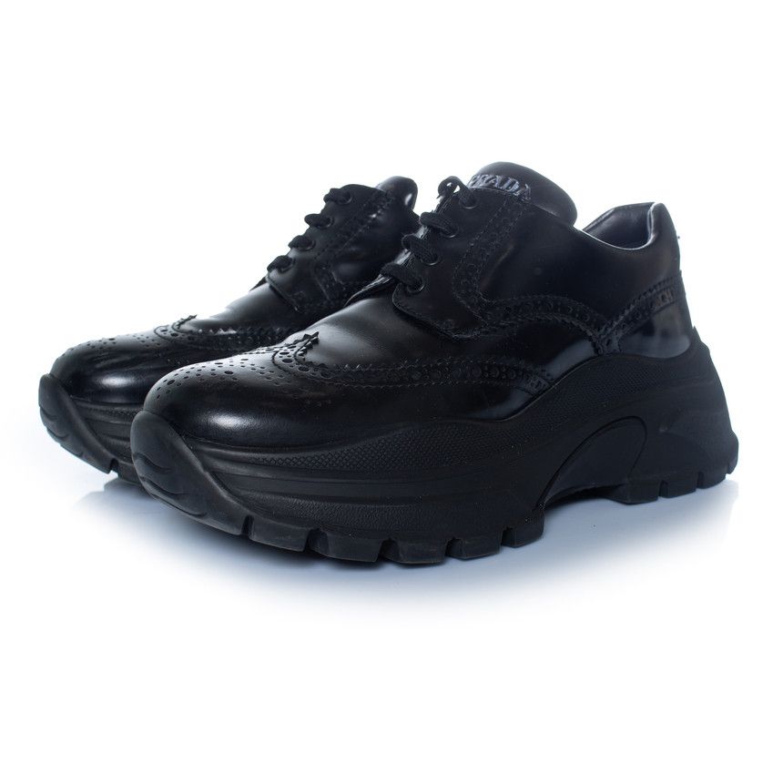 Prada Prada, chunky broque trainers in black Size US 10.5 / IT 40.5 - 1 Thumbnail