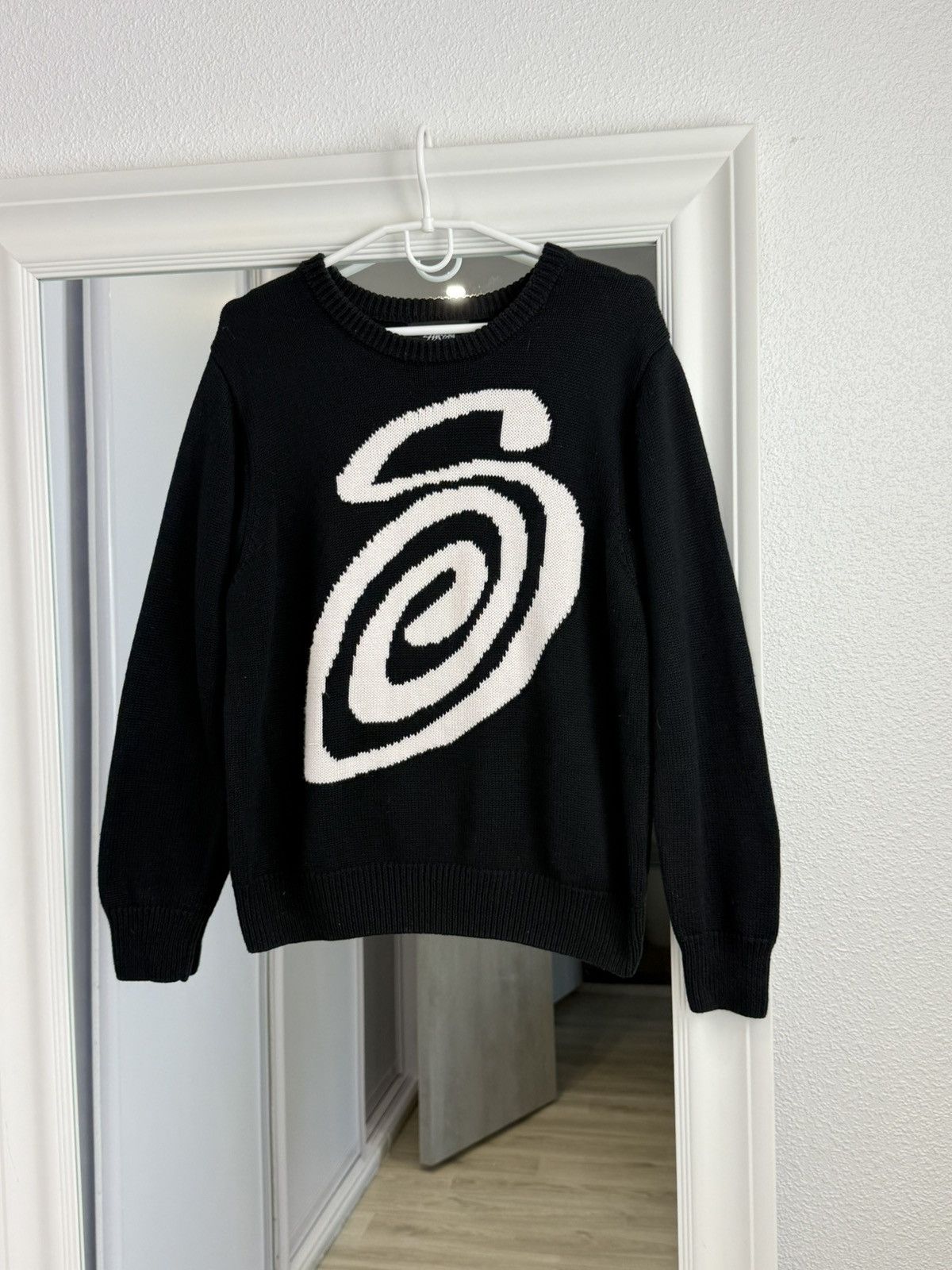 Stussy Stussy Stock Logo Knit Sweater Large Black | Grailed