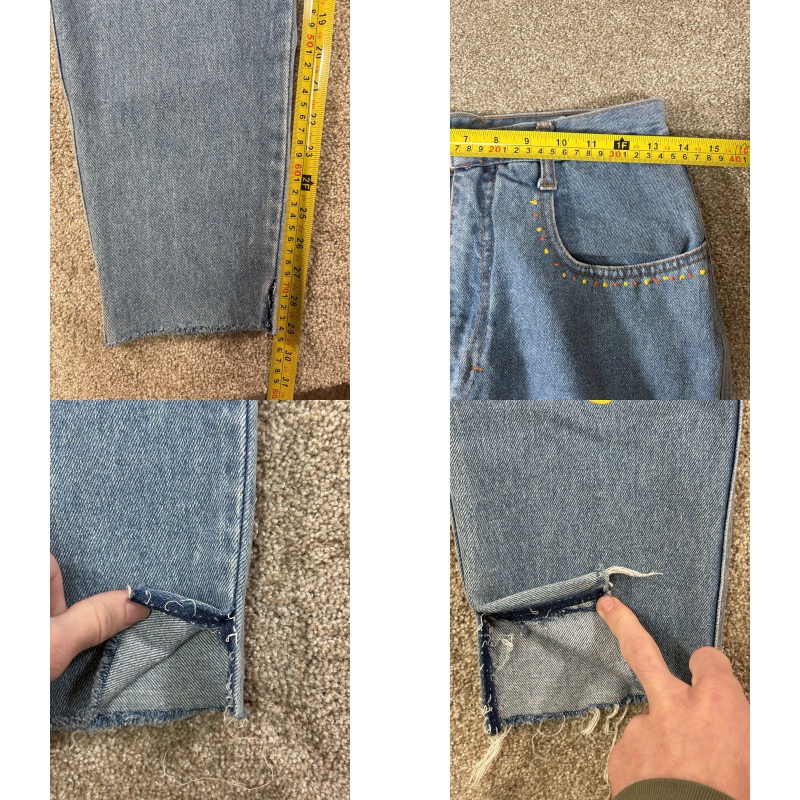 Denime VINTAGE Ever Blue Womens Jeans Boho 1990s Straight Leg Medium Wash 27x29 Denim Size 27" / US 4 / IT 40 - 8 Thumbnail