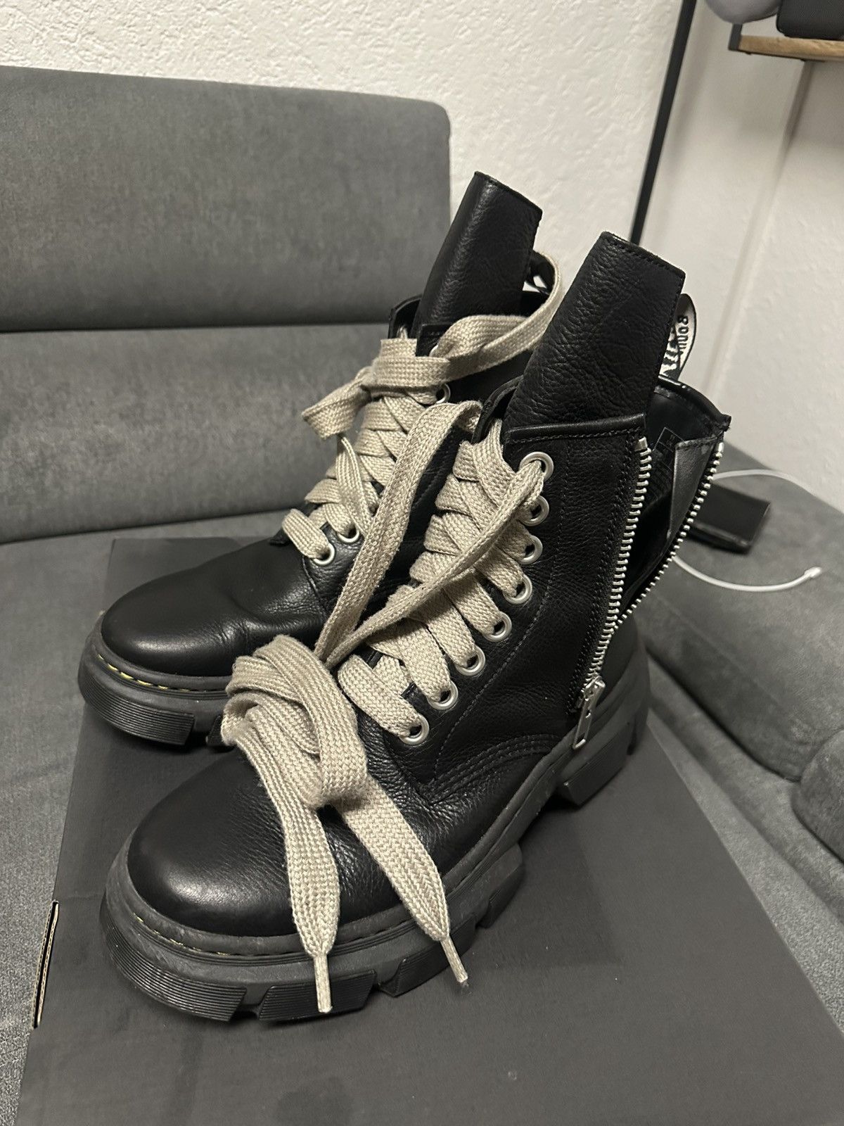 Dr. Martens × Rick Owens RICK OWENS X DR. MARTENS 1460 DMXL JUMBO LACE BOOT Size US 12.5 / EU 45-46 - 1 Thumbnail