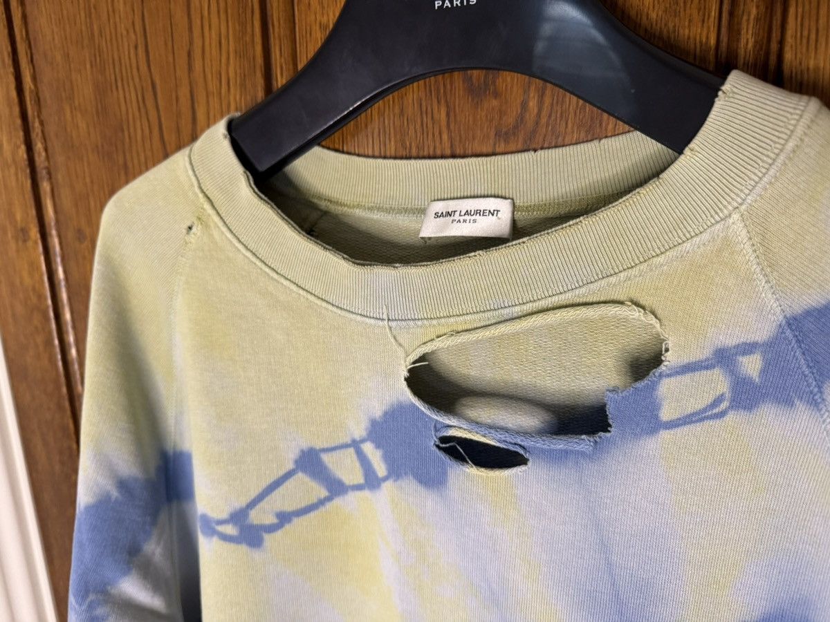 Saint Laurent Paris SS16 Saint Laurent tie dye thrashed sweater crew Hedi grail Size US L / EU 52-54 / 3 - 16 Thumbnail