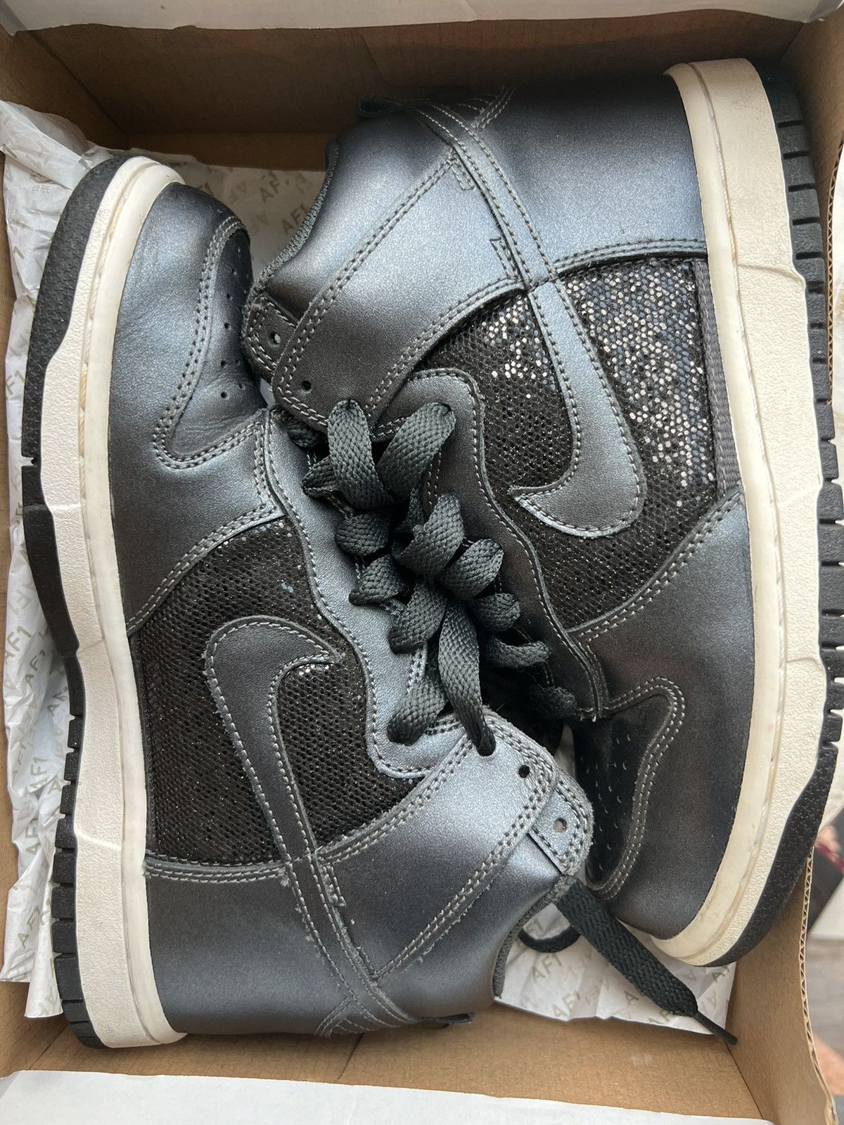 Nike Nike Dunk High 6.0 Black Sparkle size 6.5w 5y Size US 6.5 / IT 36.5 - 10 Thumbnail
