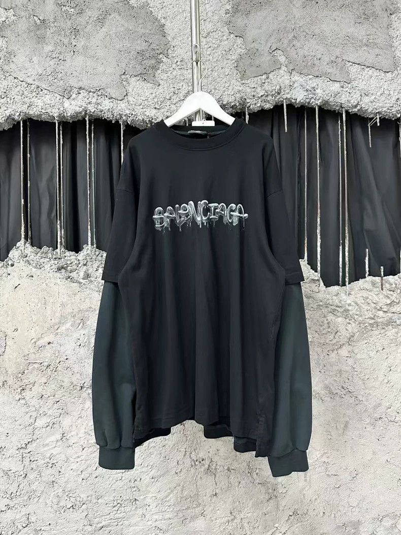 Balenciaga Balenciaga Candy Logo Fake Two-Piece Long Sleeve Size US S / EU 44-46 / 1 - 1 Thumbnail