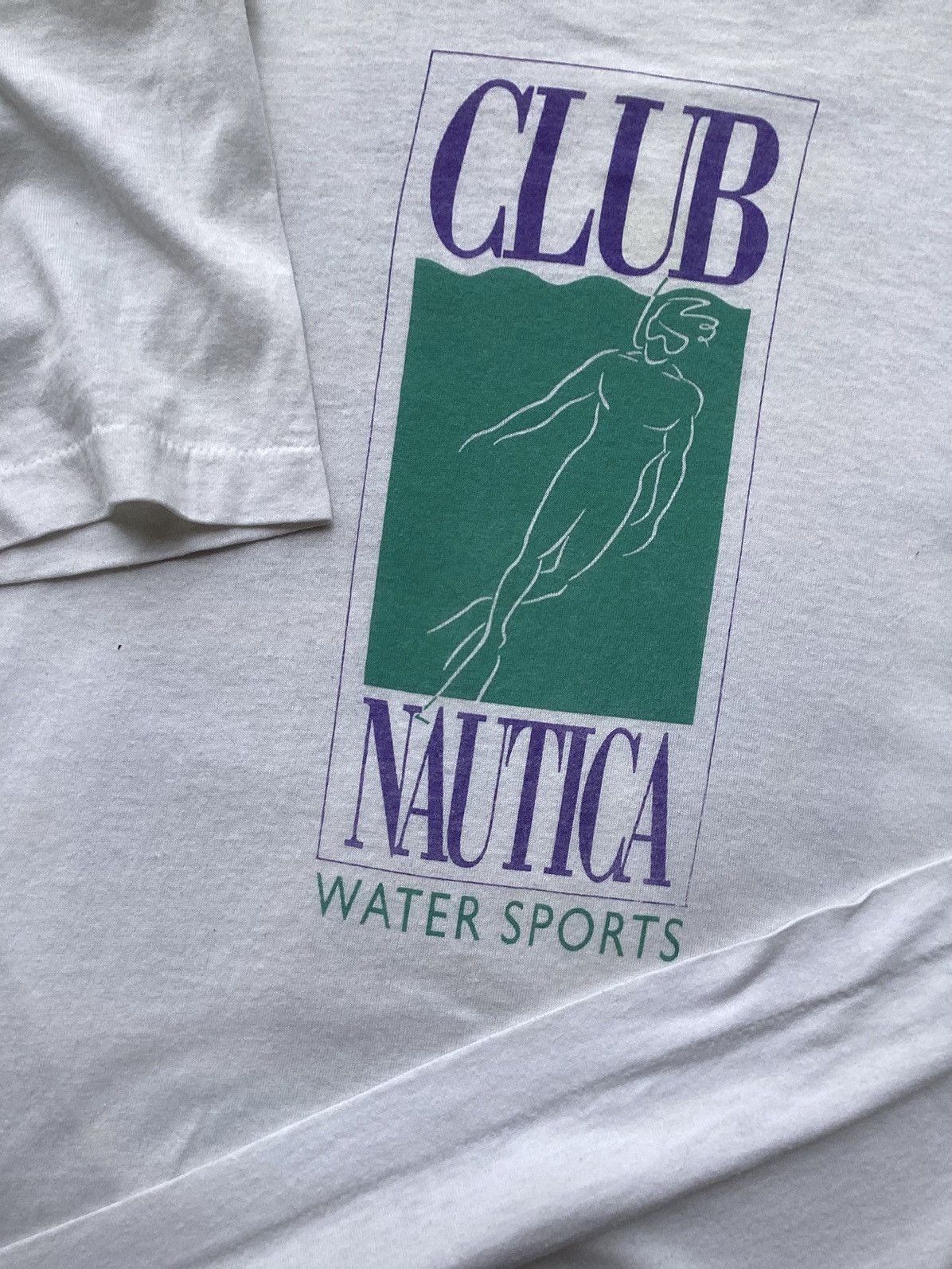 Nautica × Vintage Vintage 1980s club Nautica water sports single stitch Tshirt Size US M / EU 48-50 / 2 - 2 Thumbnail