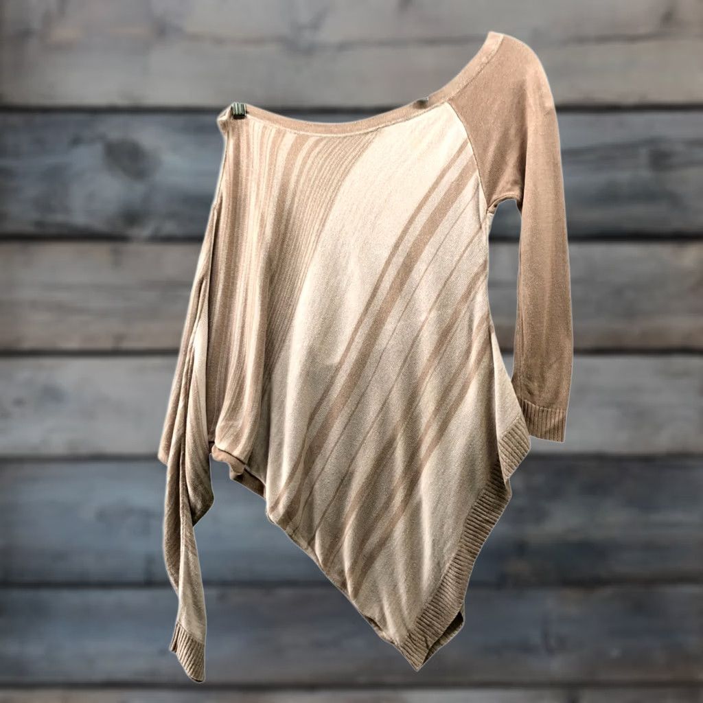 Guess GUESS Sweater Womens M Beige Brown Off Shoulder Lightweight Asymmetric Size M / US 6-8 / IT 42-44 - 1 Thumbnail