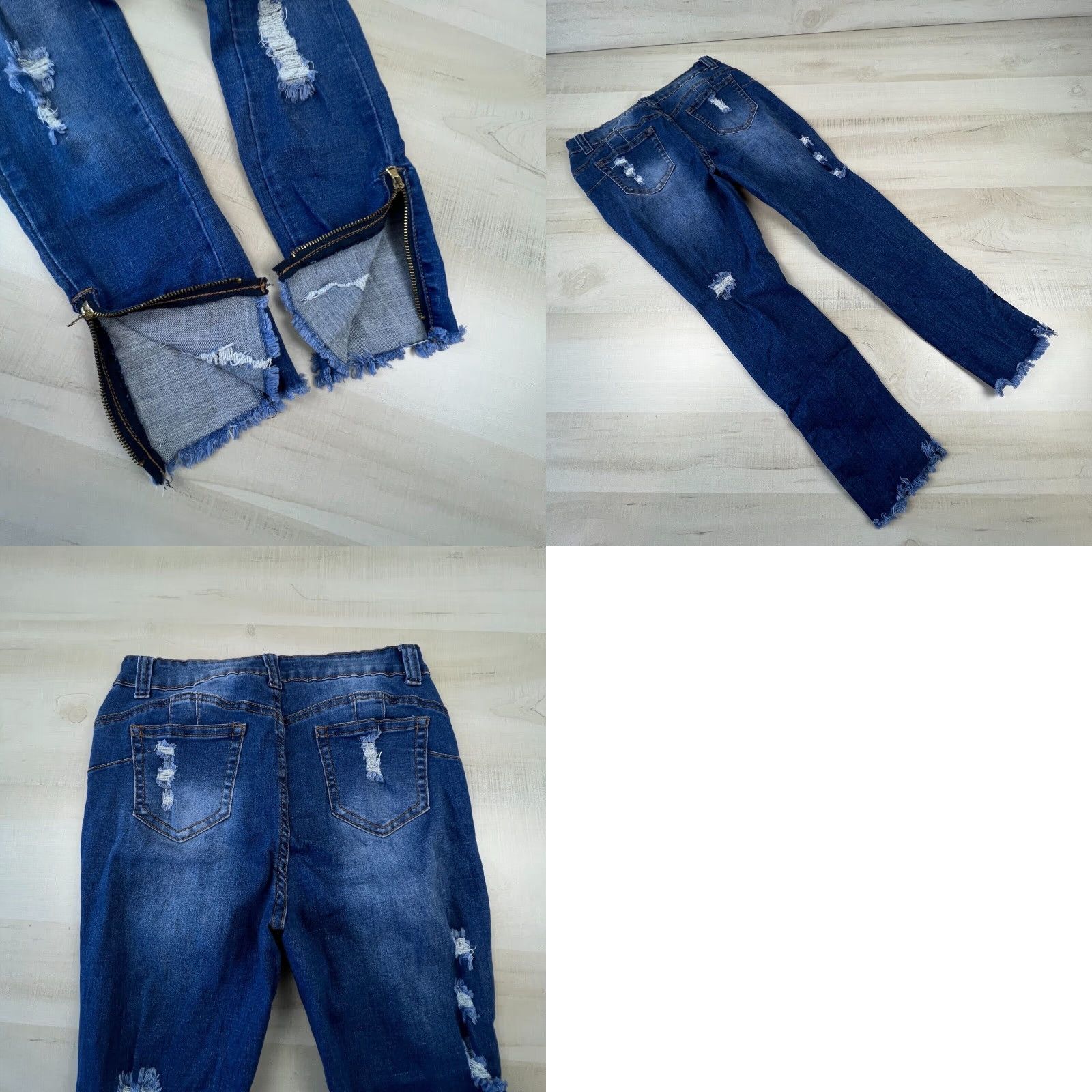 Vintage Balan Womens Distressed Skinny Jeans Blue High Waist Juniors 15 Cropped Medium Size 36" / US 14 / IT 50 - 8 Thumbnail