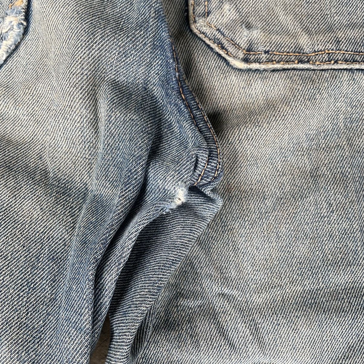 If Six Was Nine Rare Vintage 80s Edwin Distressed Flare Faded Mud Wash Denim Size US 31 - 19 Thumbnail