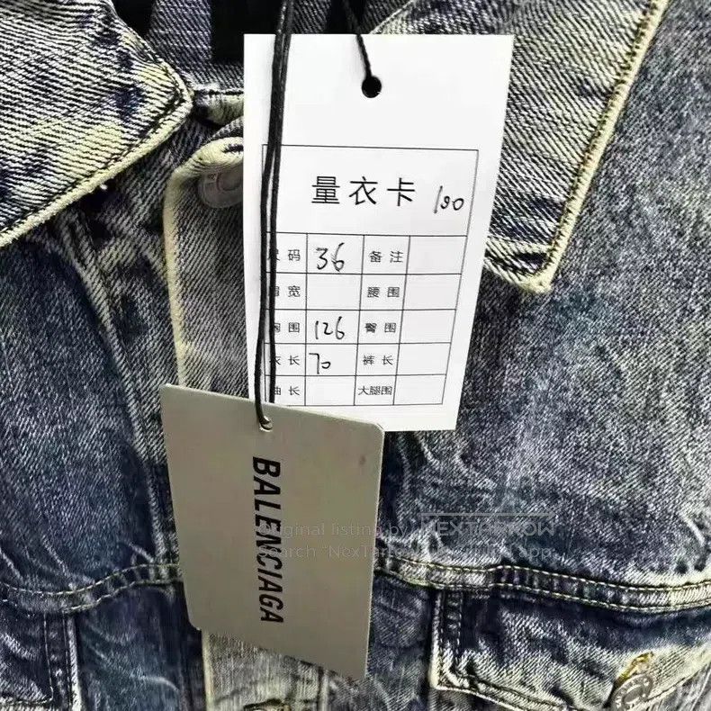 Balenciaga Balenciaga Water ripple back embroidered logo denim jacket Size XS / US 0-2 / IT 36-38 - 6 Thumbnail