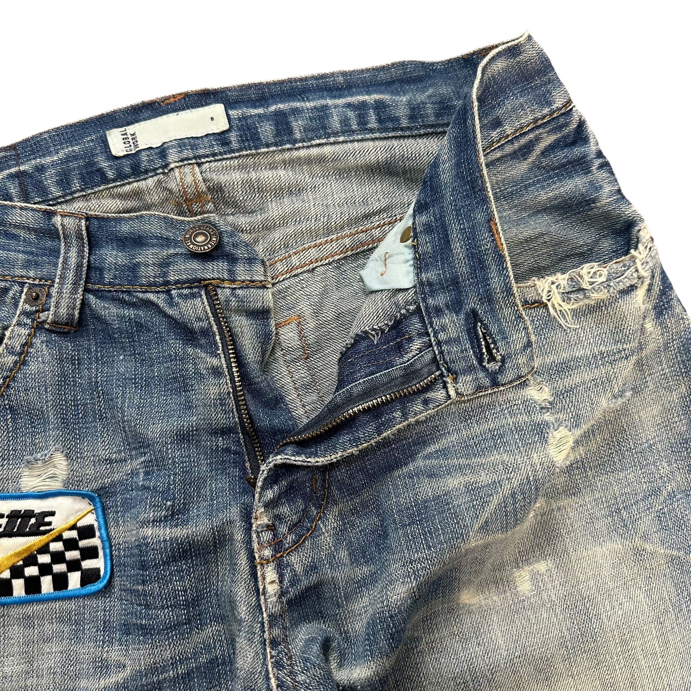 Global Work GLOBAL WORK TRASHED SELVEDGE DENIM PANT #8848-031 Size US 29 - 4 Thumbnail