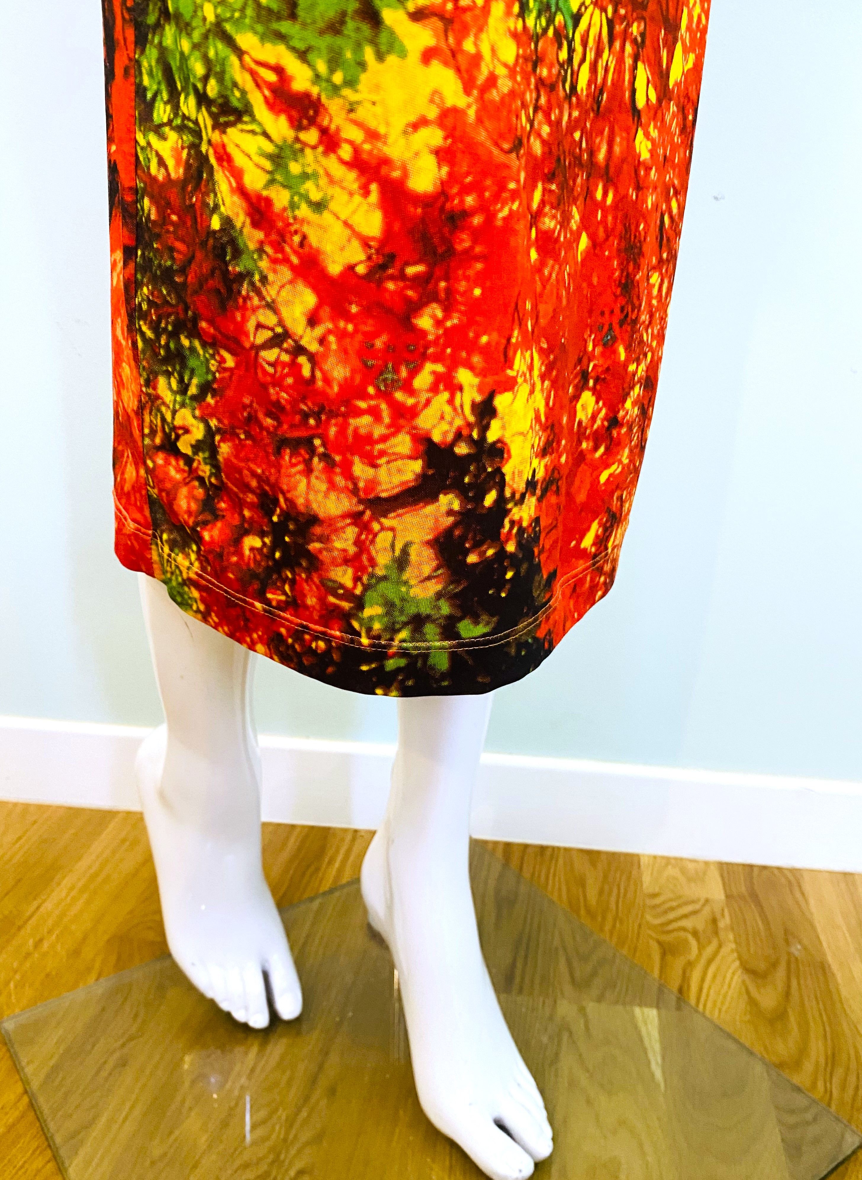 plein sud Plein Sud Mock Neck Deep V Cut Out Lava Tie Dye Dress Size M / US 6-8 / IT 42-44 - 8 Thumbnail