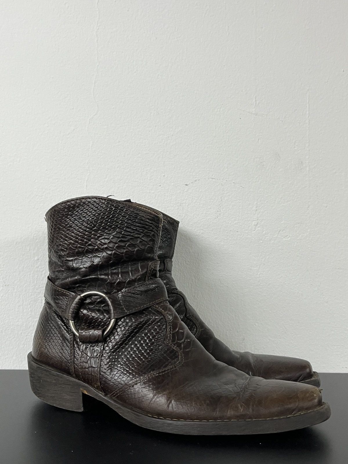 Hedi Slimane Leather Python Harness Boots Saint Laurent Wyatt Inspired Size US 9 / EU 42 - 5 Thumbnail