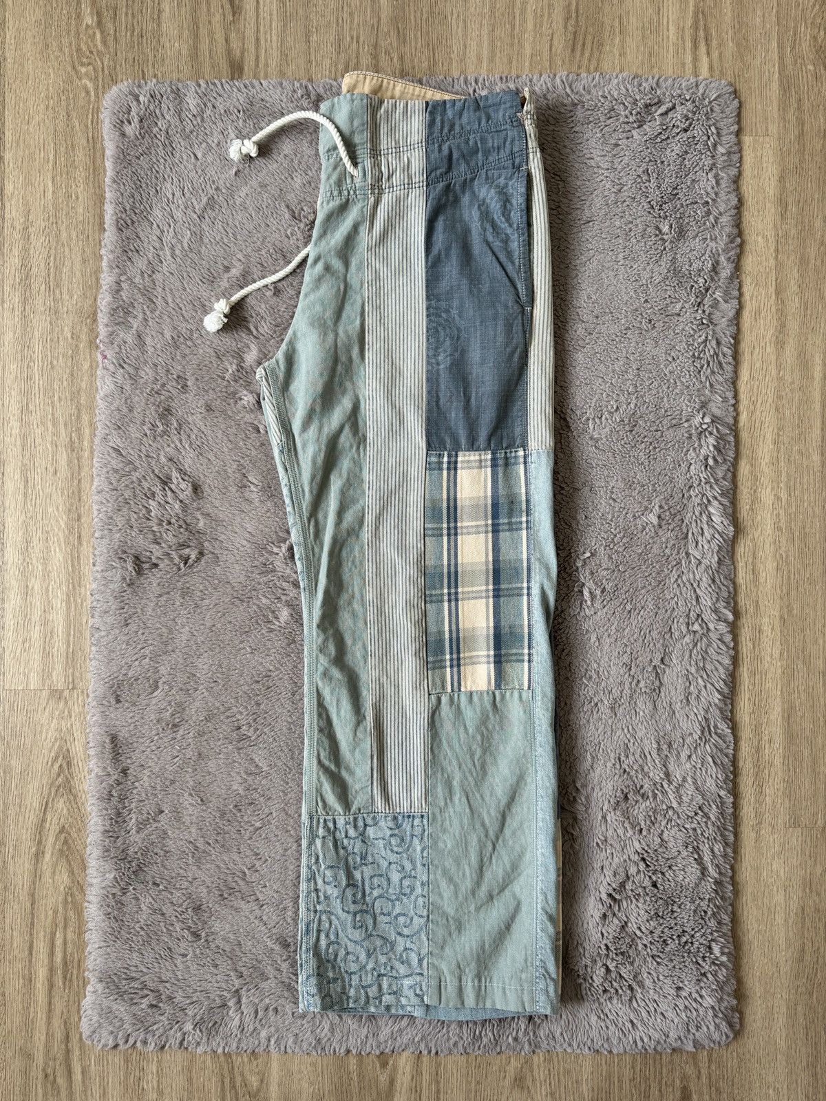 Kapital Kapital patchwork wide leg denim hakama pants Size US 34 / EU 50 - 4 Thumbnail