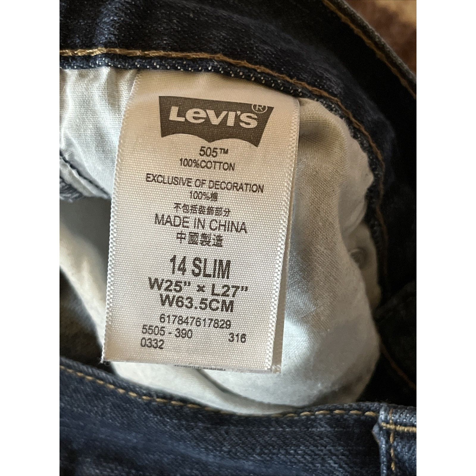 Levi's Levi's 505 Regular Straight Leg 14 Slim 26x26 Med Wash Blue Size US 26 / EU 42 - 3 Thumbnail