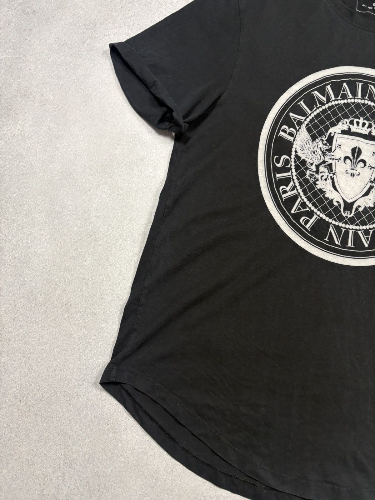 Balmain Balmain Paris Big Logo Crest Black T-Shirt Size US M / EU 48-50 / 2 - 3 Thumbnail