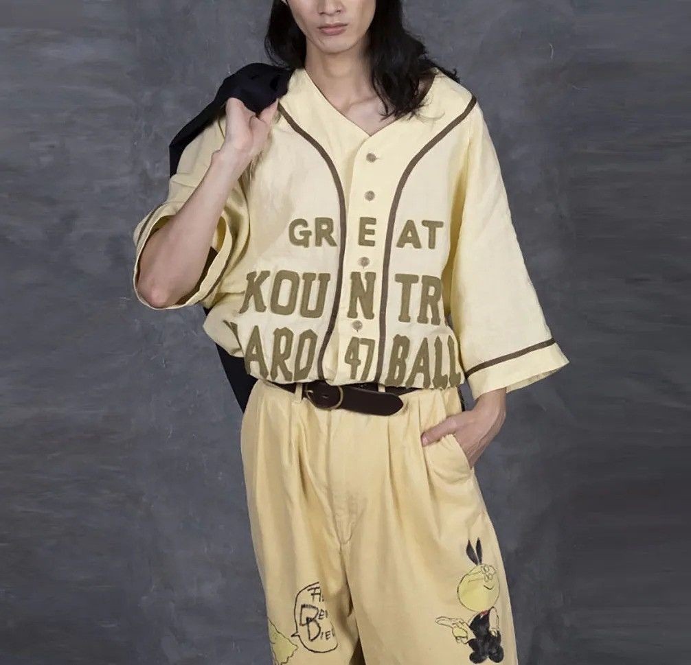 Kapital Kountry Kapital kountry french linen baseball shirt yellow Size US L / EU 52-54 / 3 - 6 Thumbnail