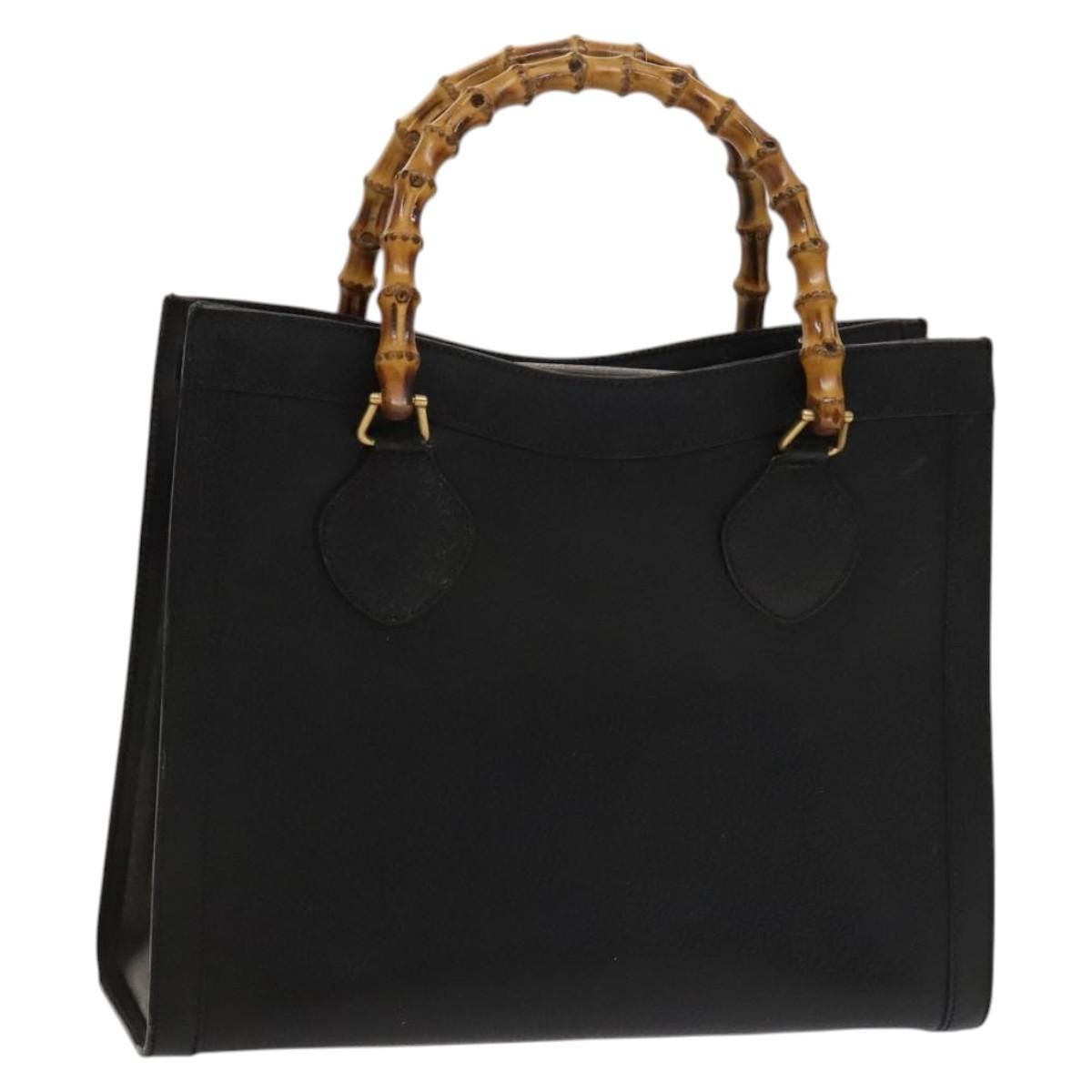 Gucci GUCCI Bamboo Hand Bag Leather Black Gold 002 1095 002 1095 Size ONE SIZE - 1 Thumbnail