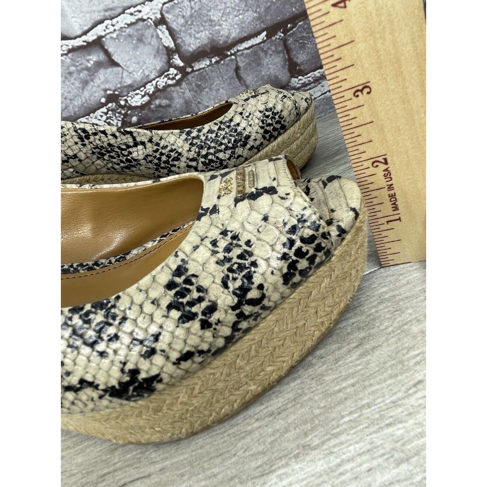 Coach Coach Ferry Snake Embossed Platform Espadrilles Wedges Strap Size US 7 / IT 37 - 13 Thumbnail