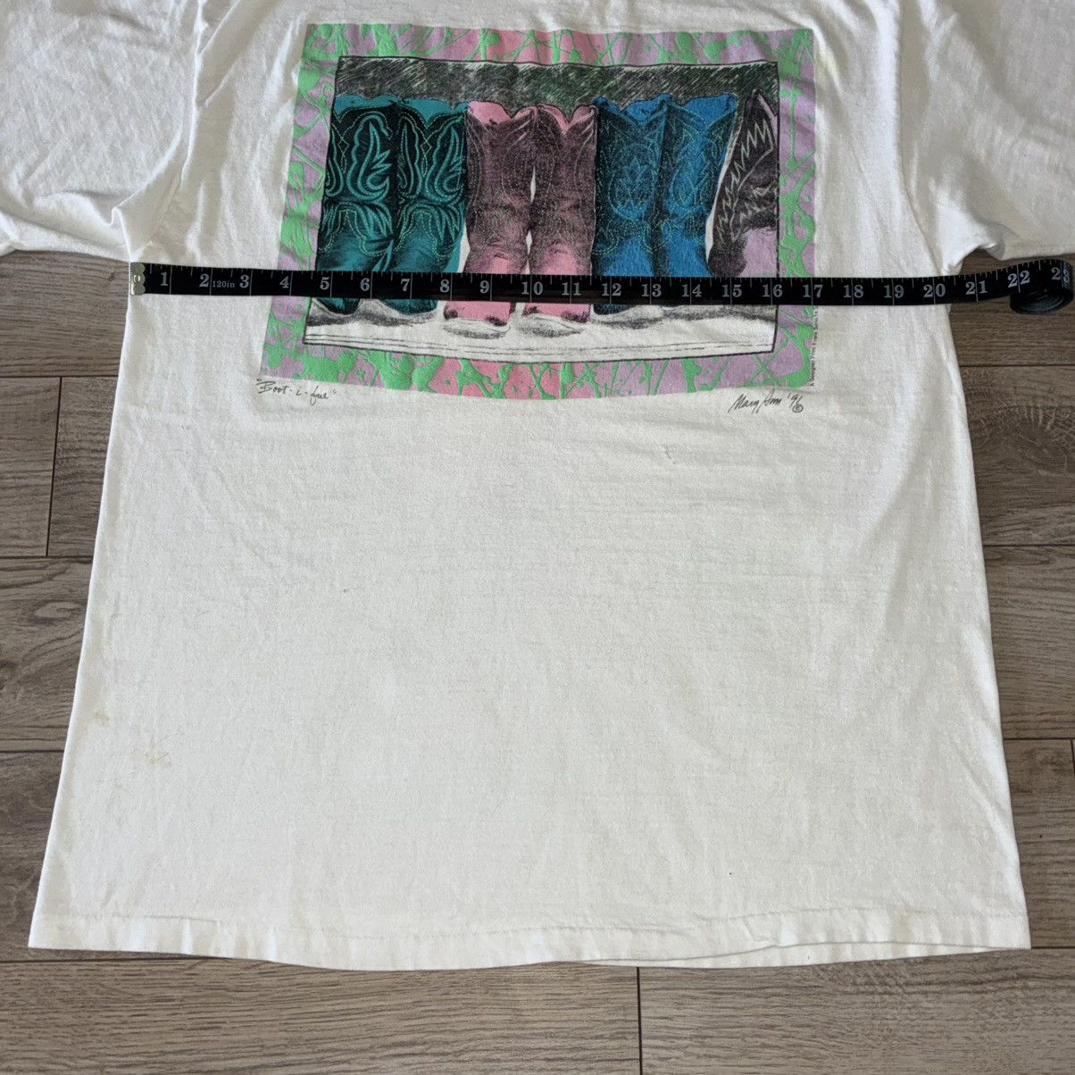 Hanes 90s Boot-i-ful cowboy boot art tee shirt Size US L / EU 52-54 / 3 - 5 Thumbnail
