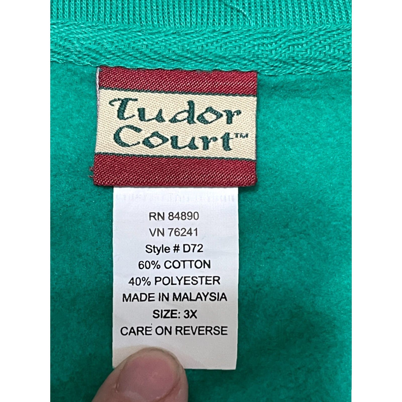 Tudor Tudor Court Women's Cardigan Sweater 3X Green Button Up Long Sleeve Round Neck Casual Fall Spring Summer Regular Vintage No Size XXL / US 16-18 / IT 52-54 - 7 Thumbnail