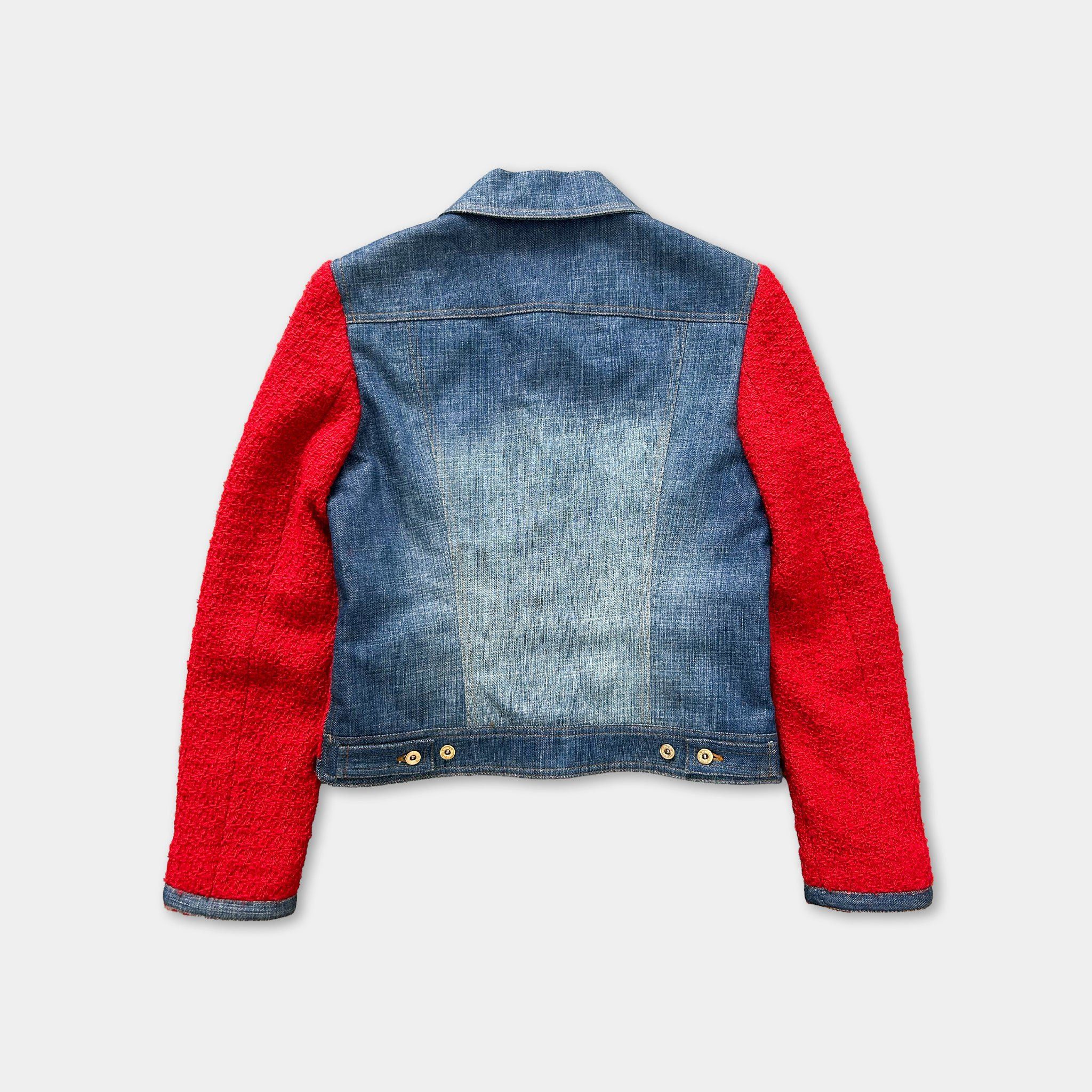Dolce & Gabbana Dolce & Gabbana Red Tweed Denim Jacket Size S / US 4 / IT 40 - 5 Thumbnail