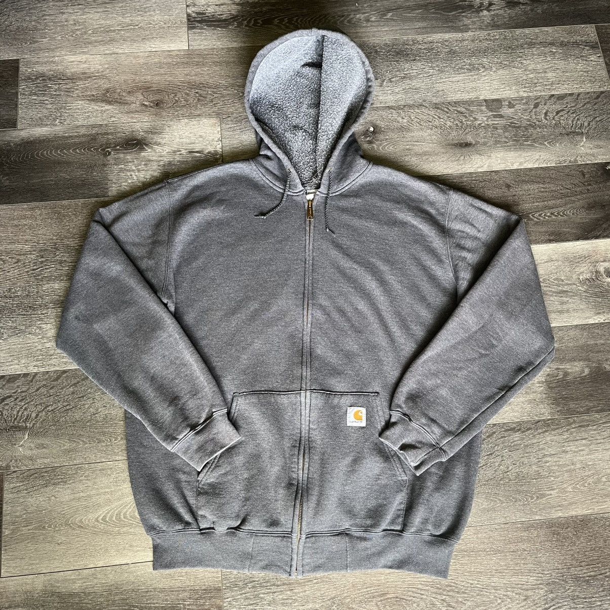 Carhartt Vintage 2000s Carhartt Small Logo Washed Grey Zip Up Hoodie Size US L / EU 52-54 / 3 - 1 Thumbnail