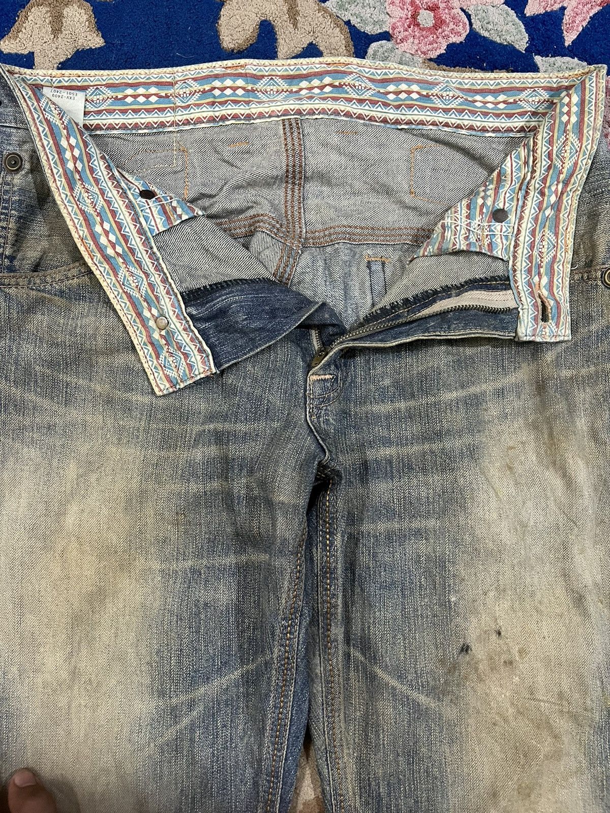 Beauty Beast × Edition Japan × Edwin Vintage Edwin XV Mudwash Grunge Buckle Belt Denim Size US 33 - 10 Thumbnail