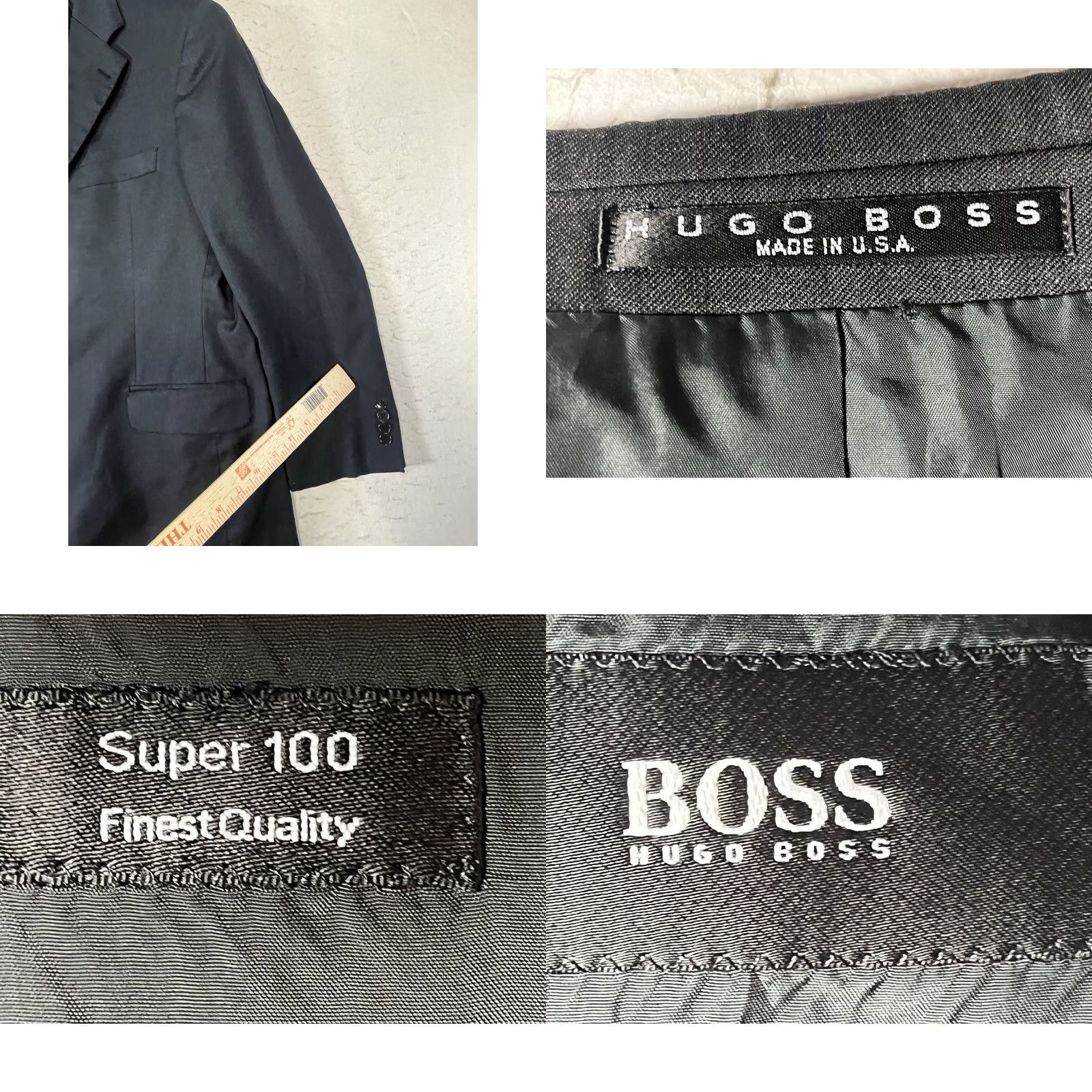 Hugo Boss VINTAGE Hugo Boss Blazer Jacket 40R Wool Black USA Men Suit Coat 100% Wool Size 40R - 8 Thumbnail