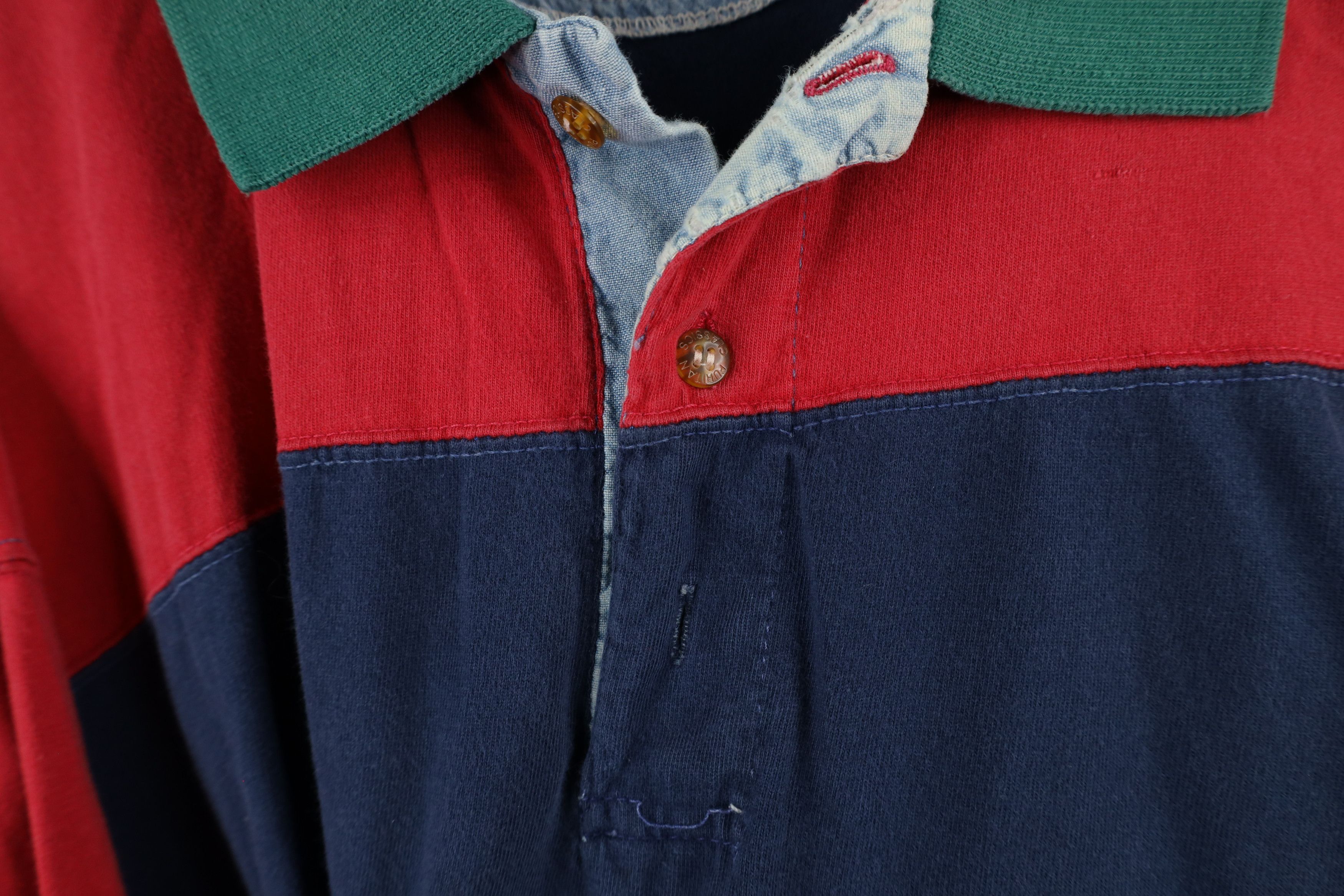 Vintage Vintage 90s Streetwear Block Long Sleeve Rugby Polo Shirt Size US XXL / EU 58 / 5 - 4 Thumbnail