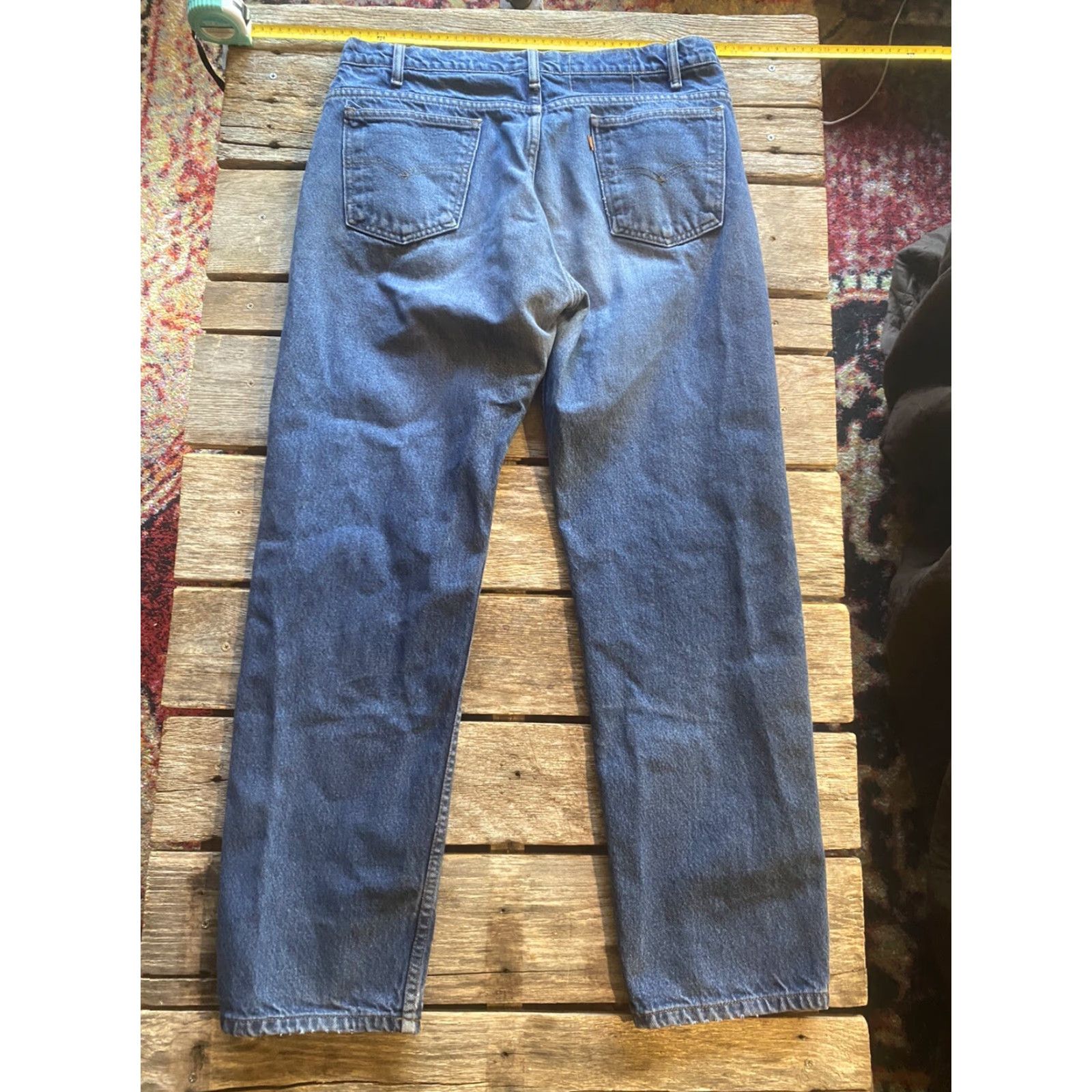 Levi's VINTAGE Levi’s Jeans Orange Tab Denim Straight Fit Mens 35x30 Blue 30 Inseam Size US 35 - 2 Thumbnail