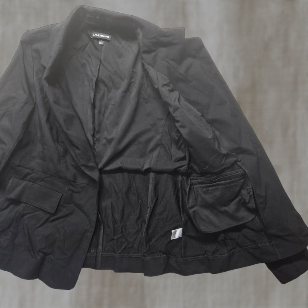 Vintage Lane Bryant Blazer Jacket Women Adult Size 14 Black Button Short Sleeve Business Casual Size XL / US 12-14 / IT 48-50 - 1 Thumbnail