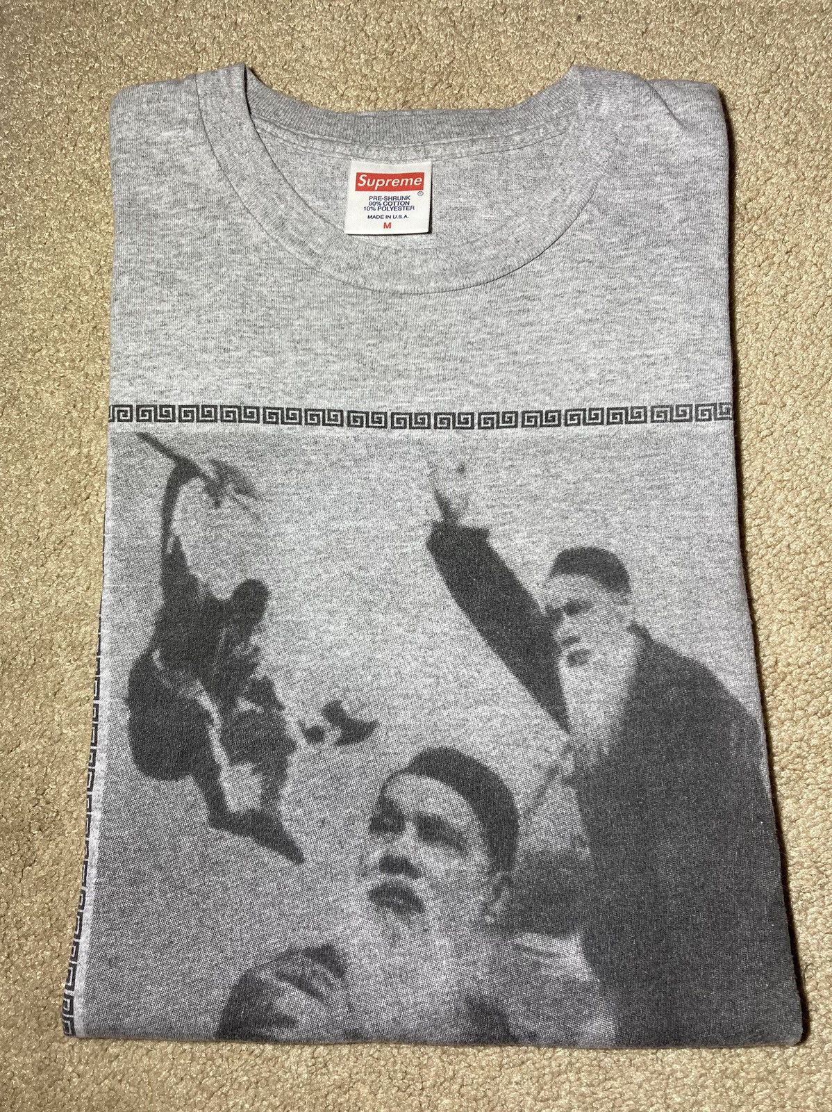 image of Fw10 Supreme Invincible Armor 2010 Shaolin Wu-Tang Tee M Rap in Grey, Men's (Size Medium)