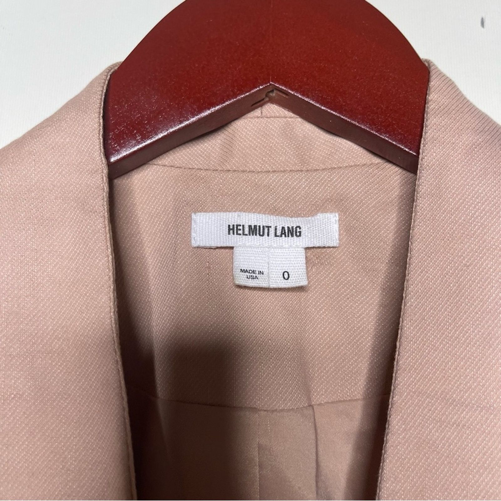 Helmut Lang Helmut Lang blush pink v neck one button blazer cotton sz 0 Size XS / US 0-2 / IT 36-38 - 3 Thumbnail