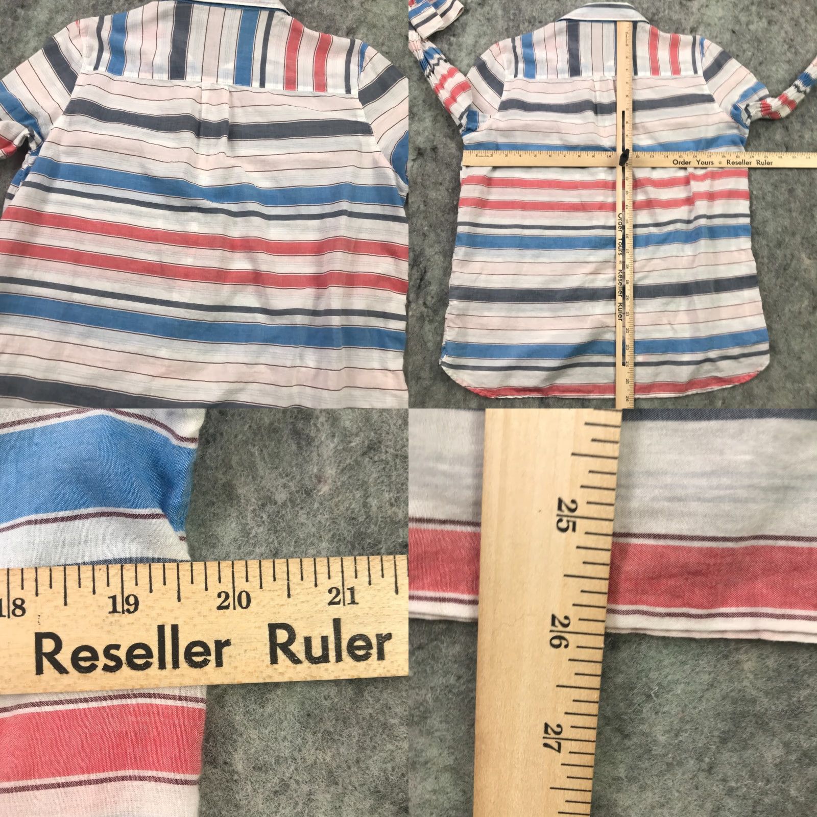 Gap Gap Womens Shirt Medium Blue Striped Button Up Pleated Long Sleeve Size M / US 6-8 / IT 42-44 - 8 Thumbnail