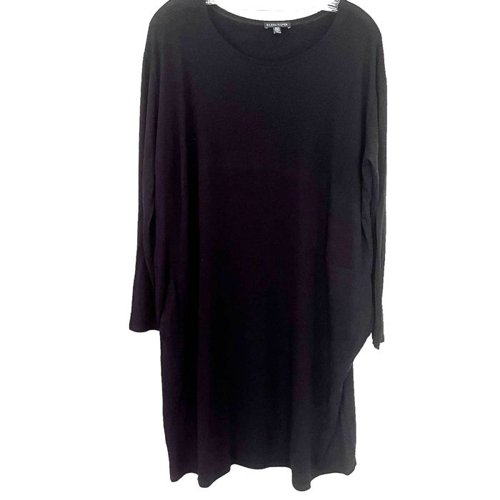 Eileen Fisher EILEEN FISHER Dress M Stretch Viscose Jersey Round Neck ...