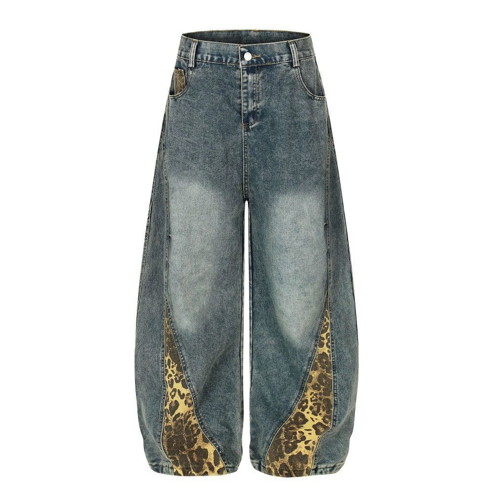 Vintage Men's vintage washed distressed punk leopard scimitar jeans Size US 32 / EU 48 - 1 Thumbnail