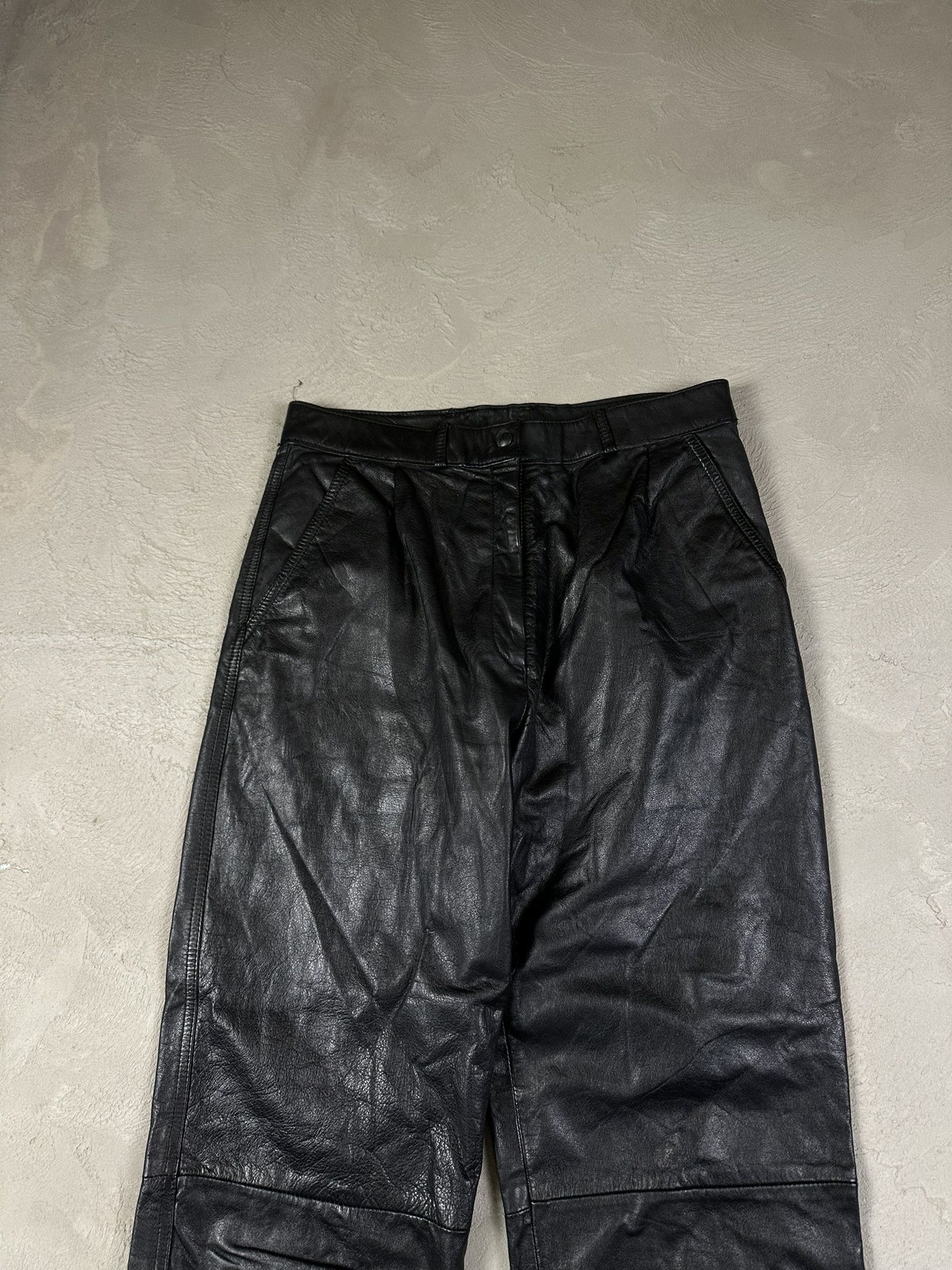 Genuine Leather 90s Vintage Leather Oversized Pants Size US 32 / EU 48 - 3 Thumbnail