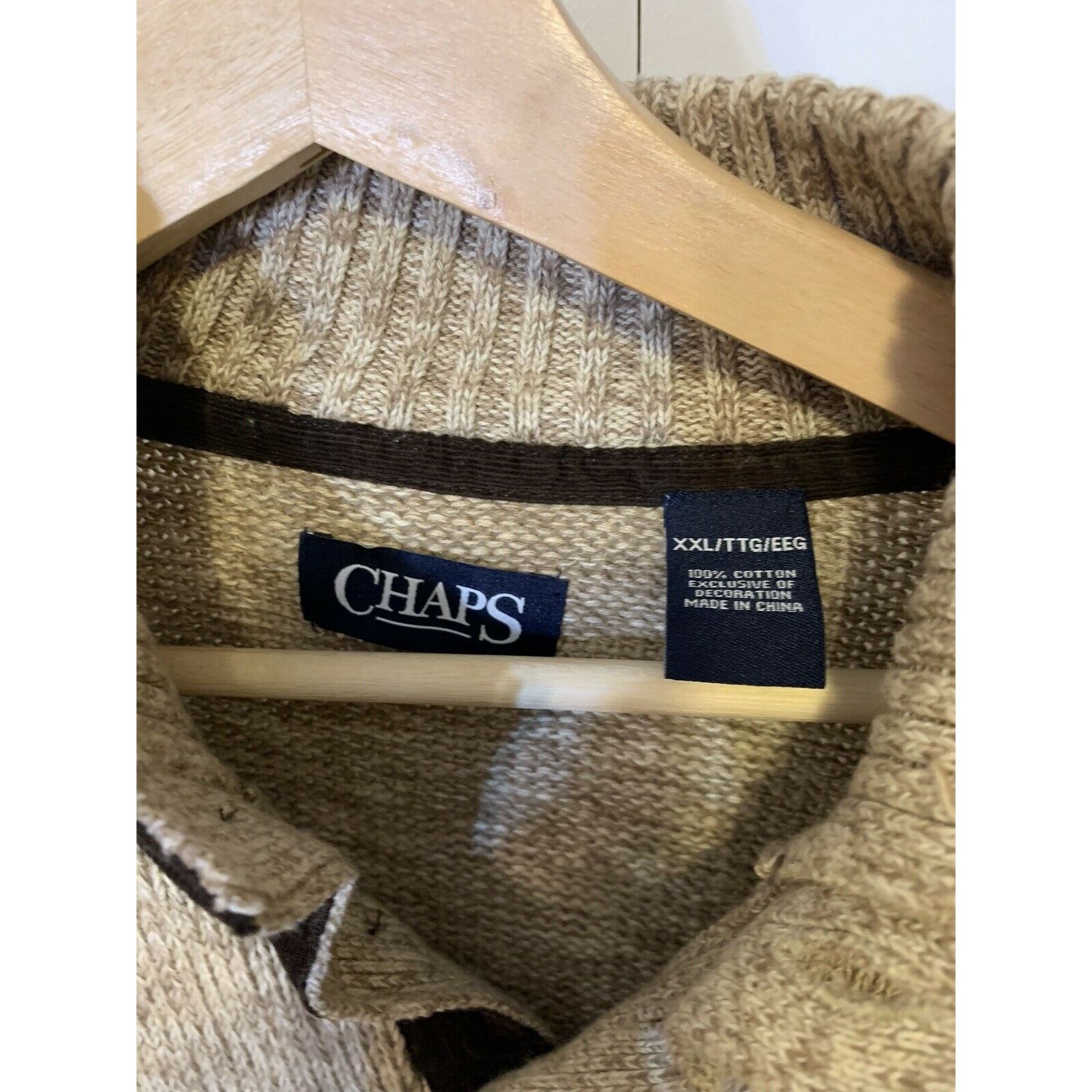 Chaps Chaps Men's Sz XXL Elbow Patch Pullover Brown Cotton Sweater Size US XXL / EU 58 / 5 - 2 Thumbnail