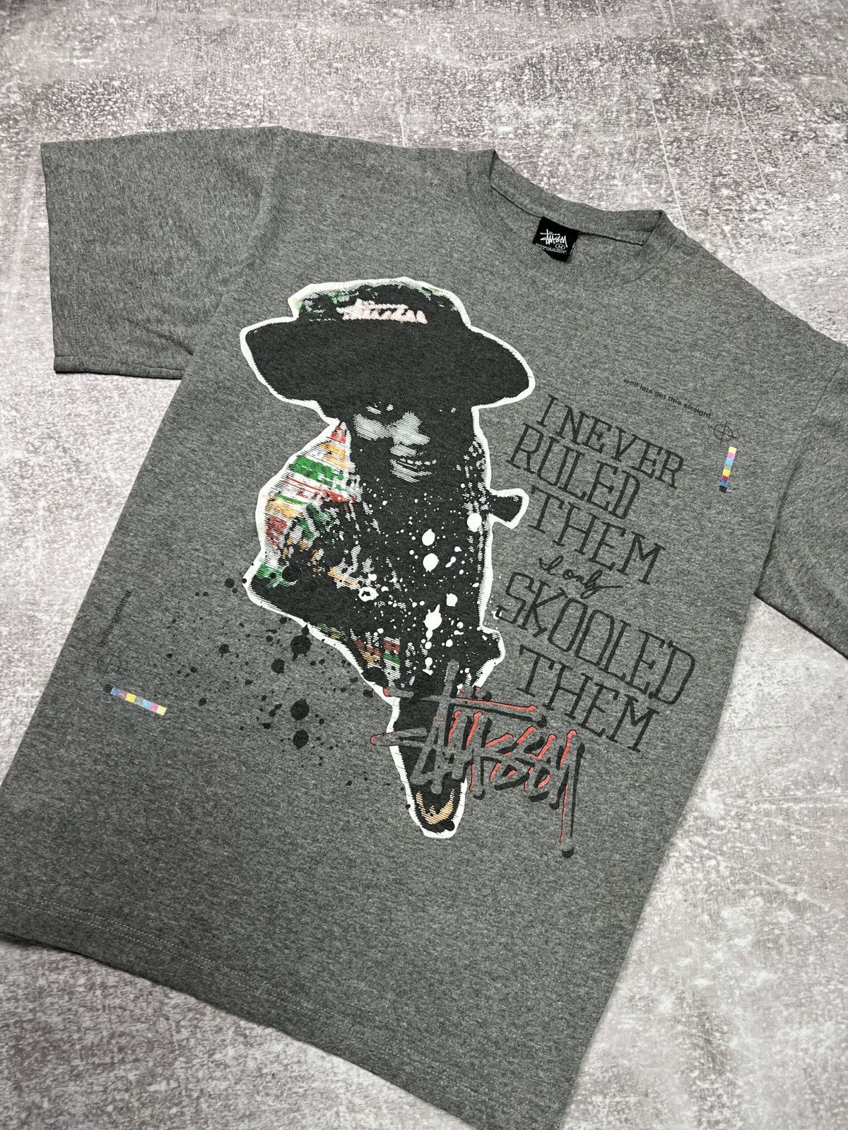 Stussy Stussy Skooled Them Graphic Streetwear Tee Grey Medium Size US M / EU 48-50 / 2 - 2 Thumbnail