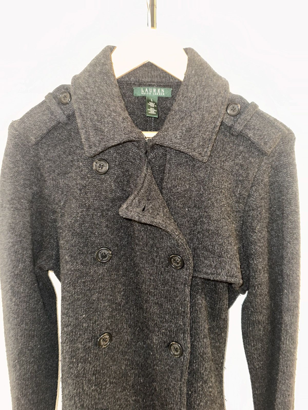 Polo Ralph Lauren × Ralph Lauren LAUREN by Ralph Lauren Lambswool trench coat no belt Size L / US 10 / IT 46 - 2 Thumbnail